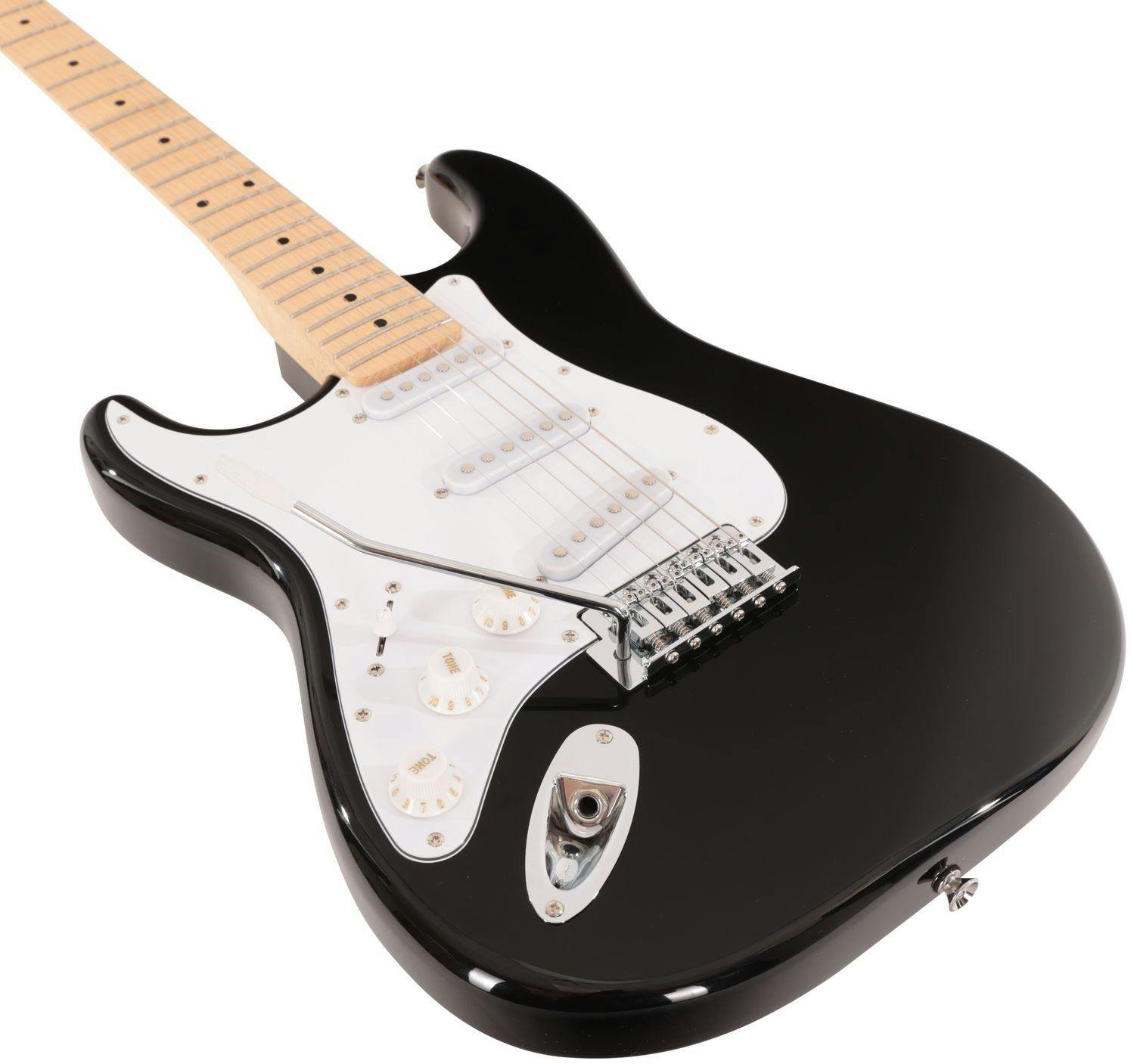 EastCoast ST1 Left Handed Electric Guitar Starter Pack in Black 15W Amp and Accessories - EC-ST1-BLK-LH-Eastcoast-ST1-Left-Handed-Electric-Guitar-in-Black-Body.jpg