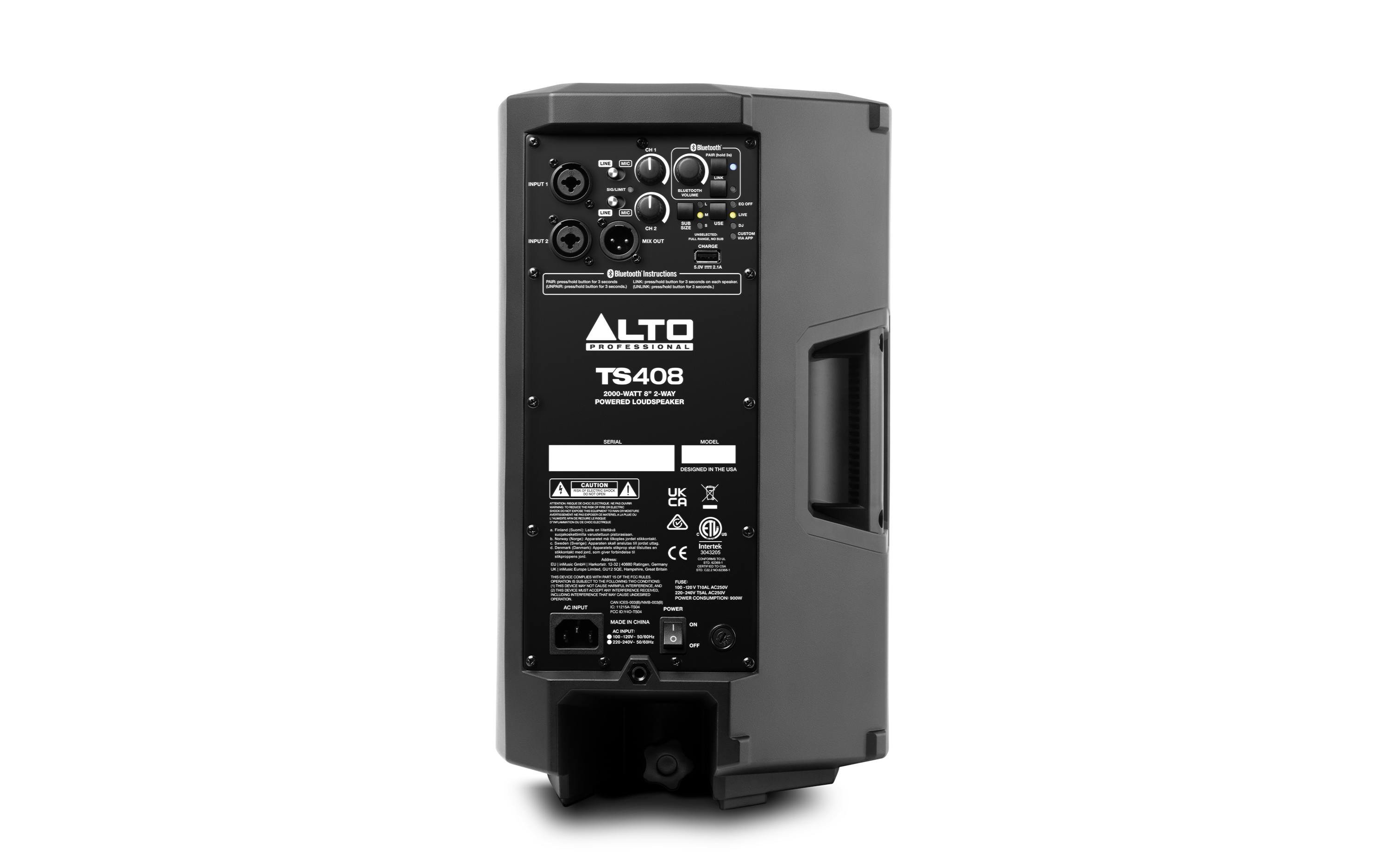 Alto TS408 Active 8" PA Speaker Bundle - 534545-TS408-Side-Back-MEDIA.jpg