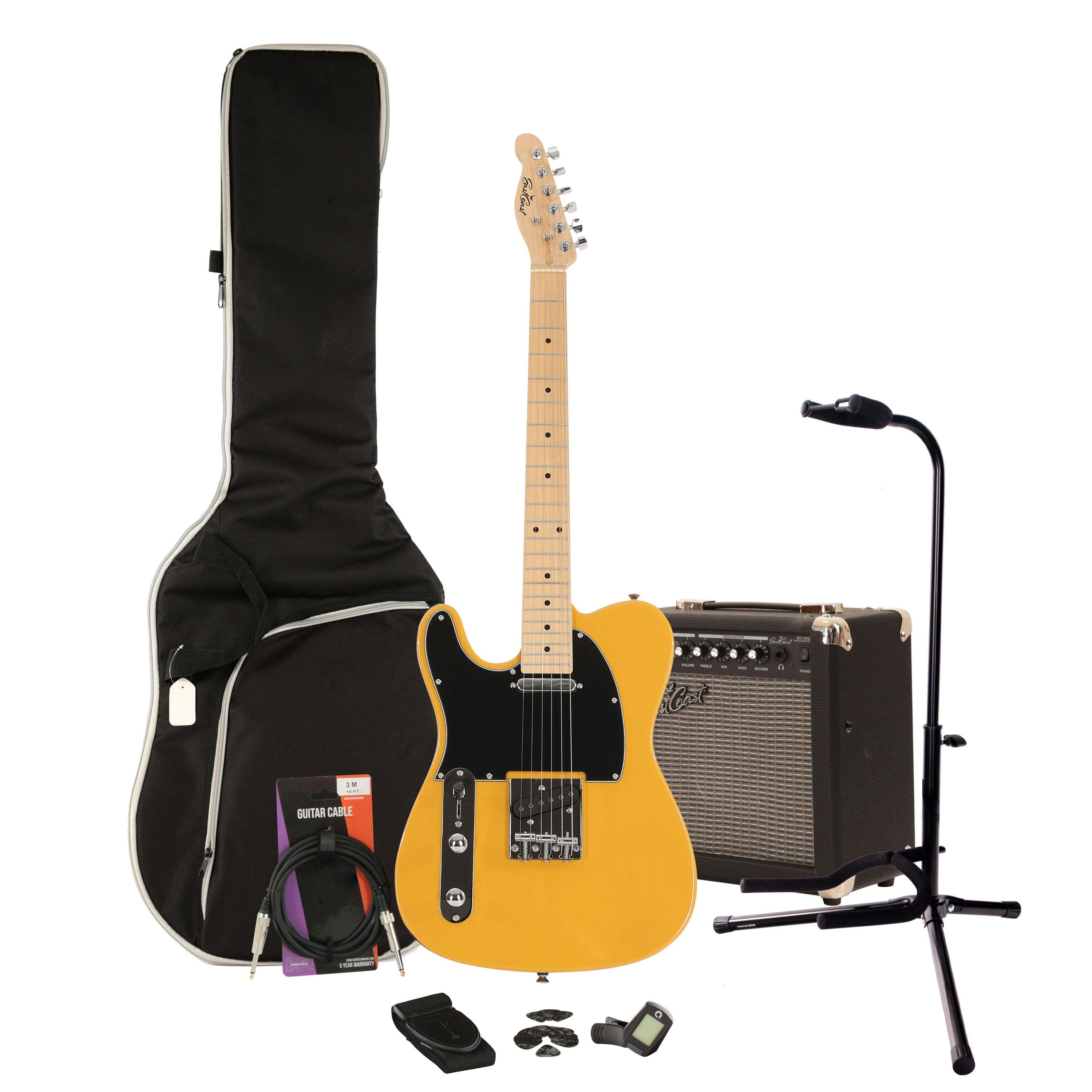 EastCoast T1 Butterscotch Left Handed Electric Guitar Starter Pack with 15W Amp & Accessories - _BUN-EC-T1-BS-LH-EC-T1-BS-LH-15w.jpg