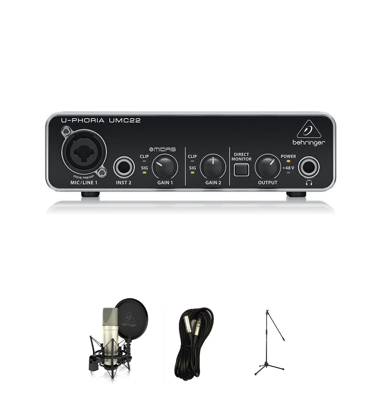 Behringer UMC22 Interface Bundle with Behringer TM1 Mic, Stand + Cables - _BUN-TM1-UMC22-_BUN-TM1-UMC22-BUNTM1UMC22.jpg