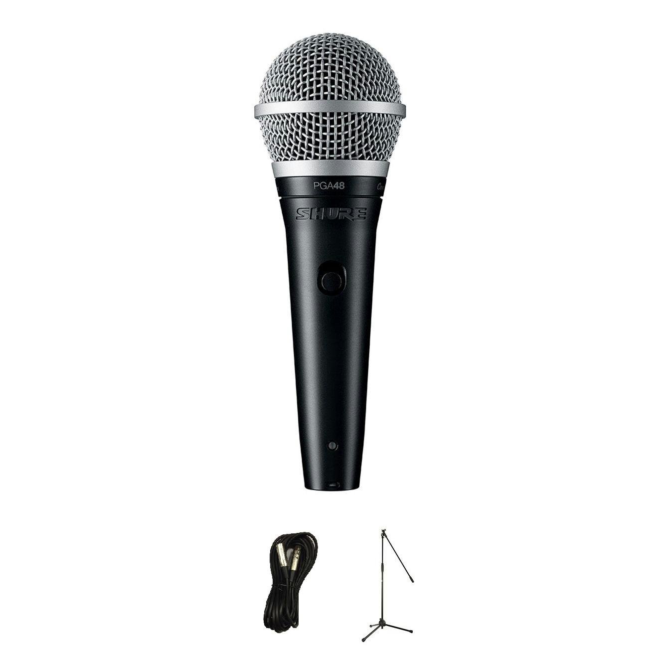 Shure PGA48-QTR-E Dynamic Microphone Bundle with Mic Stand and XLR Cable - _BUN-PGA48-Q-BUNPGA48Q.jpg