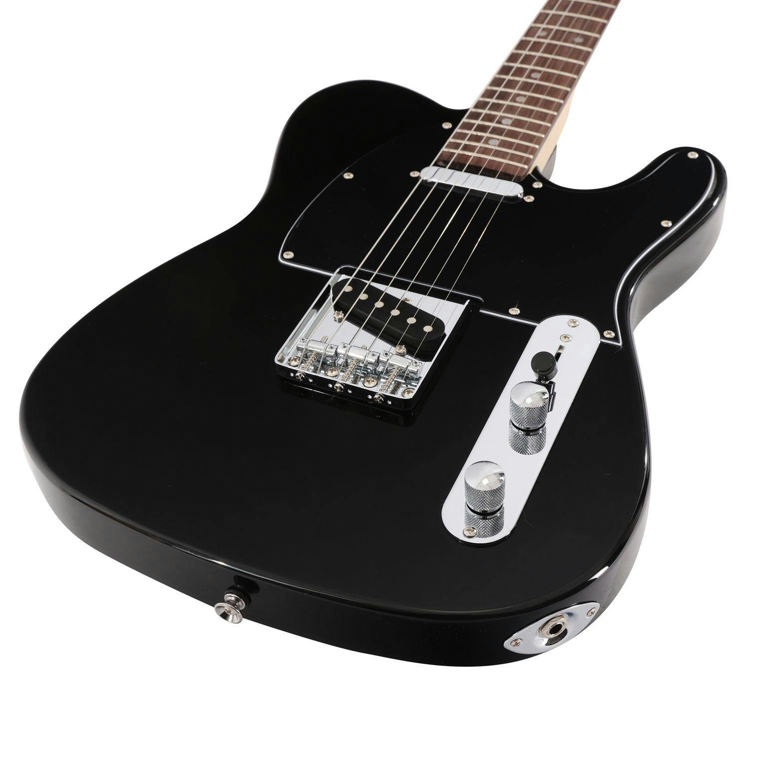 EastCoast T1 Electric Guitar Starter Pack in Black (Rosewood) with 15W Amp & Accessories - 477379-EastCoast T1 Electric Guitar in Black Rosewood Fingerboard 4.jpg