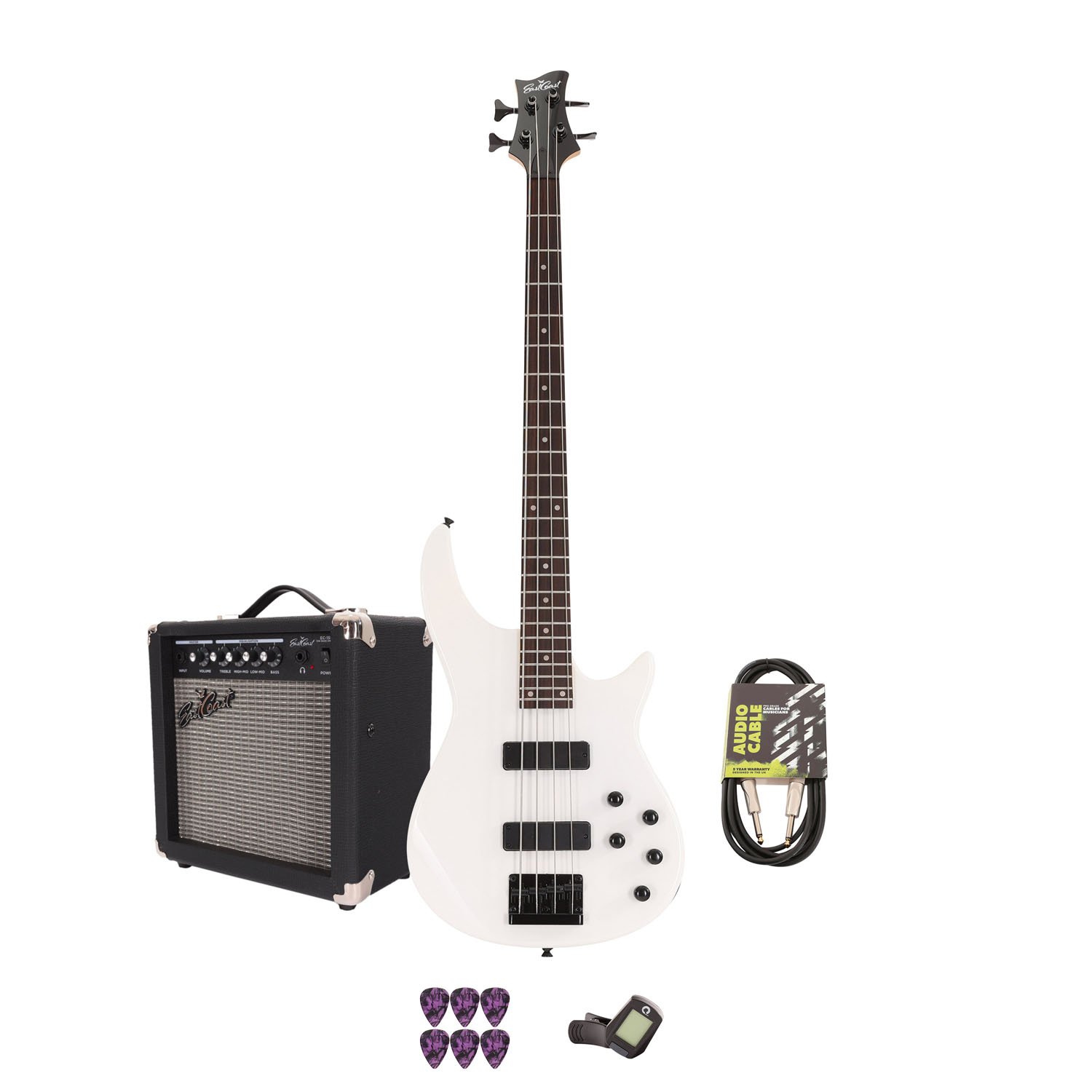 EastCoast MB4 Modern Pearl White Bass Guitar Starter Pack with 15W Amp & Accessories - BUN-EC-MB4-PW.jpg