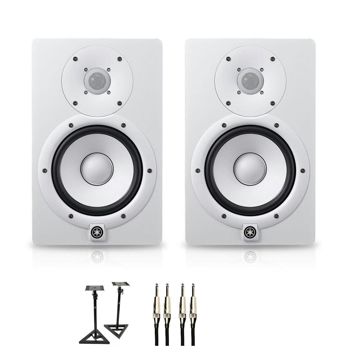 Yamaha HS7 Monitor Bundle in White with Speaker Stands - 432587-BUN-HS7W.jpg