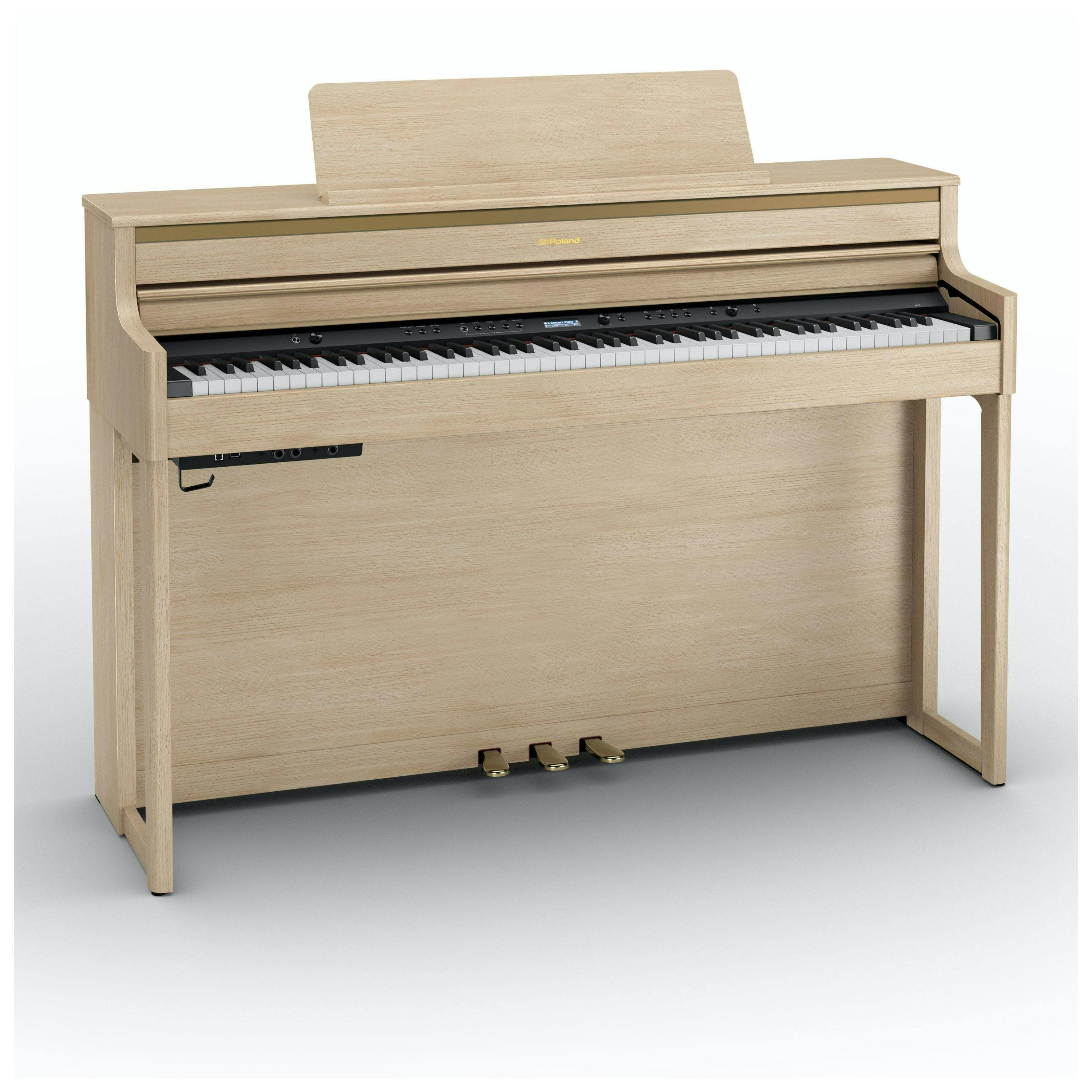 Roland HP704 Digital Piano in Cream Bundle - 506545-328983-HP704_LA_Depth.jpg