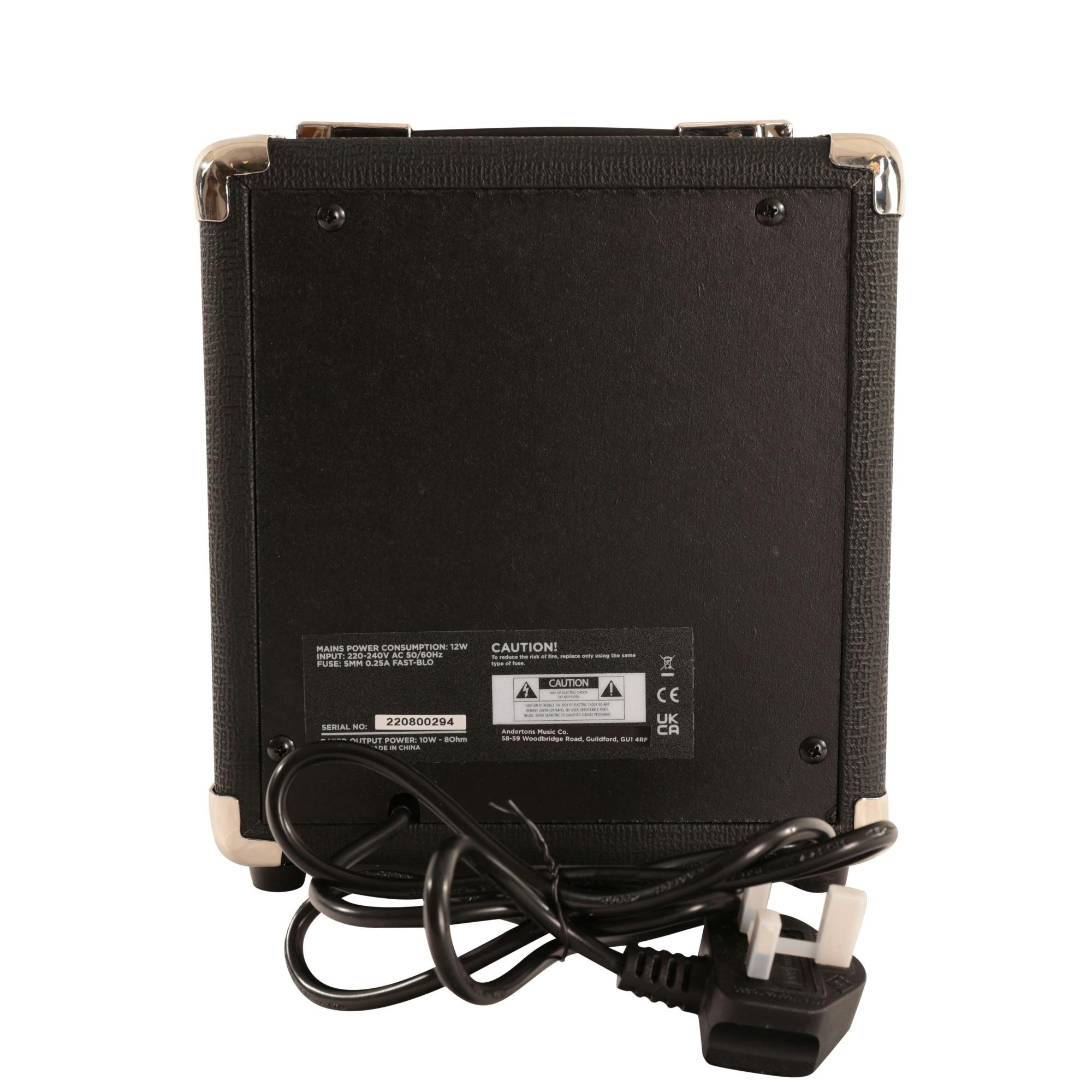 EastCoast ST1 Electric Guitar Starter Pack in Black with 10W Amp & Accessories - EC-G10-EastCoast-G-10-Guitar-Amp-Rear.jpg