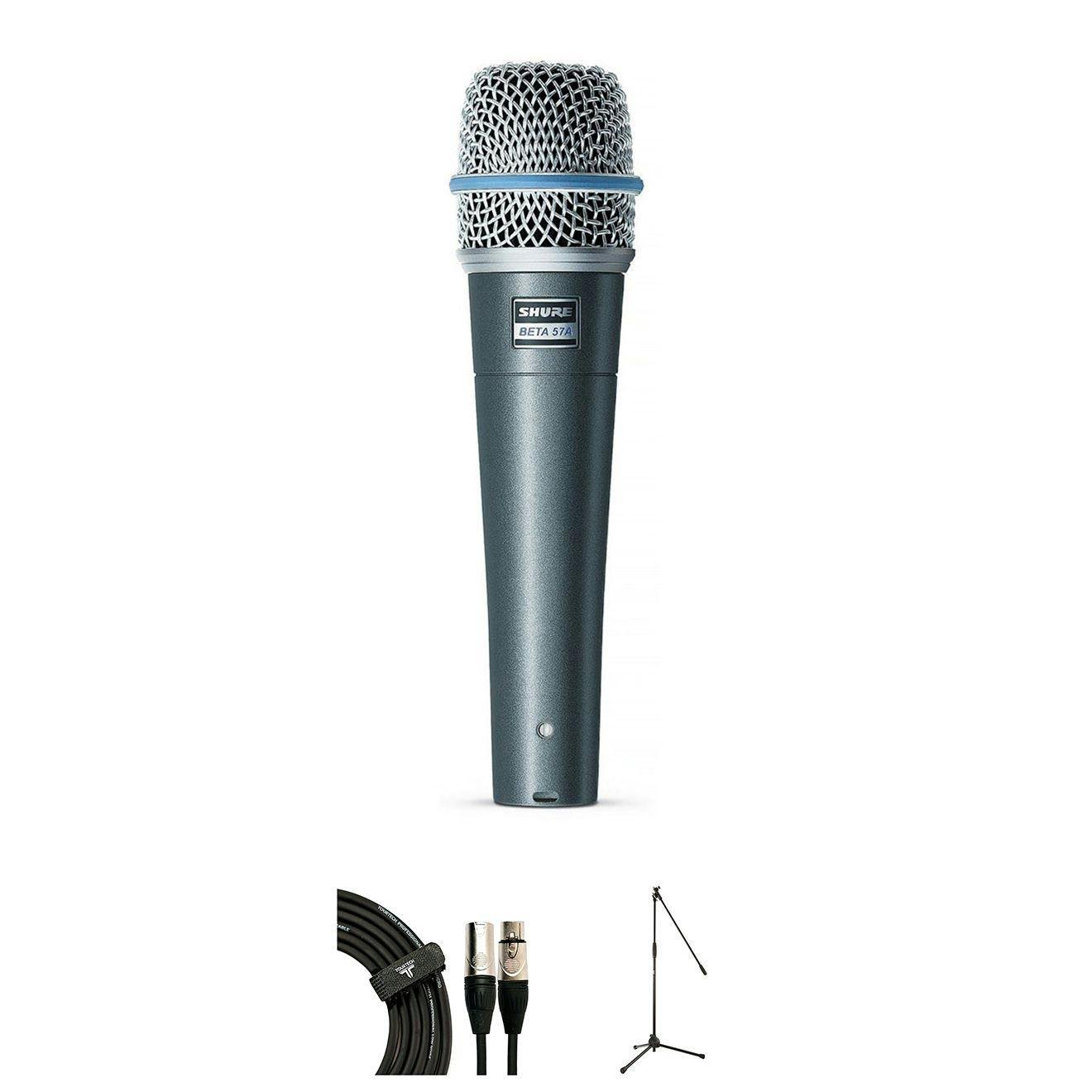 Shure Beta 57 Microphone Bundle with Mic Stand & XLR Cable