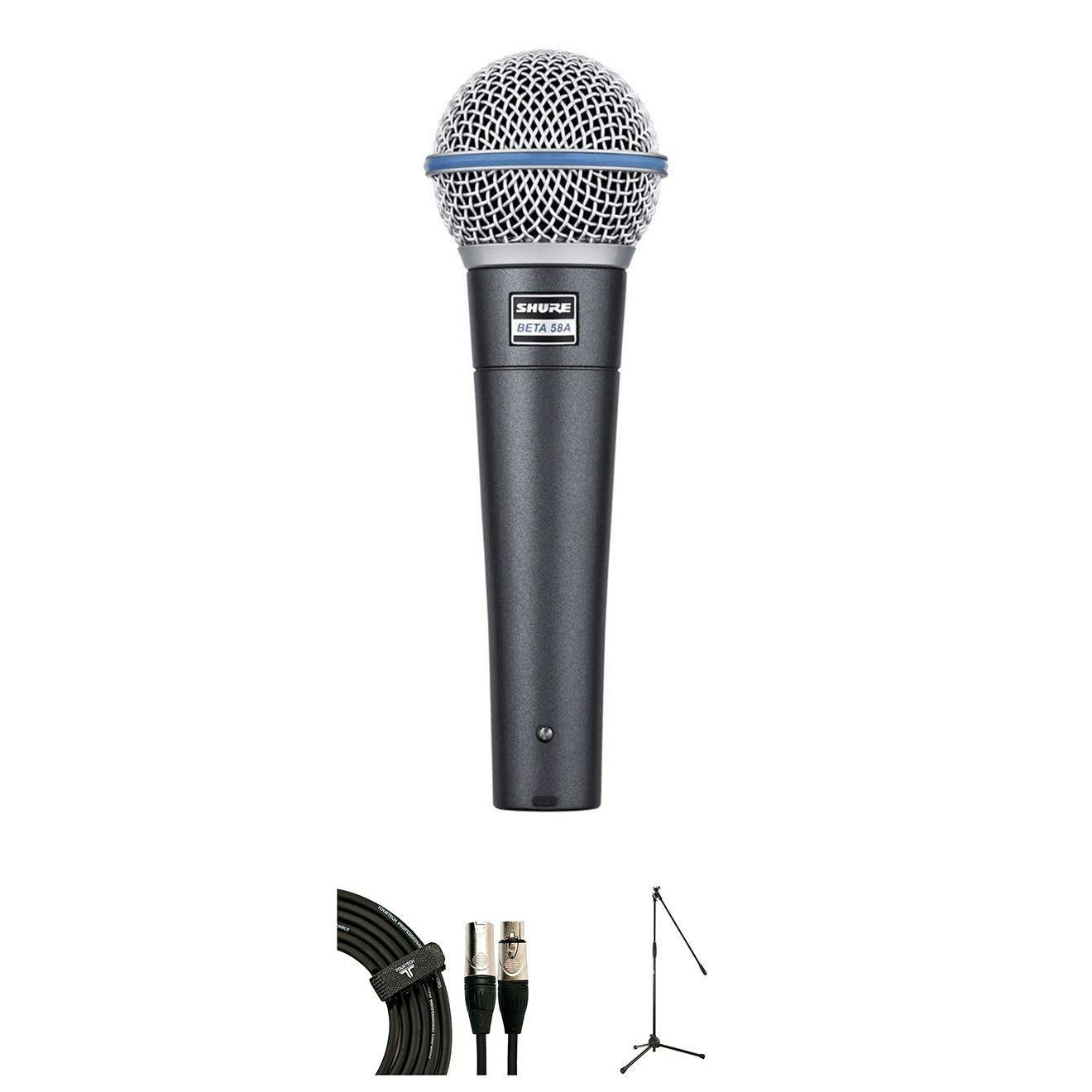 Shure Beta 58A Microphone Bundle with Tour Tech Mic Stand & XLR