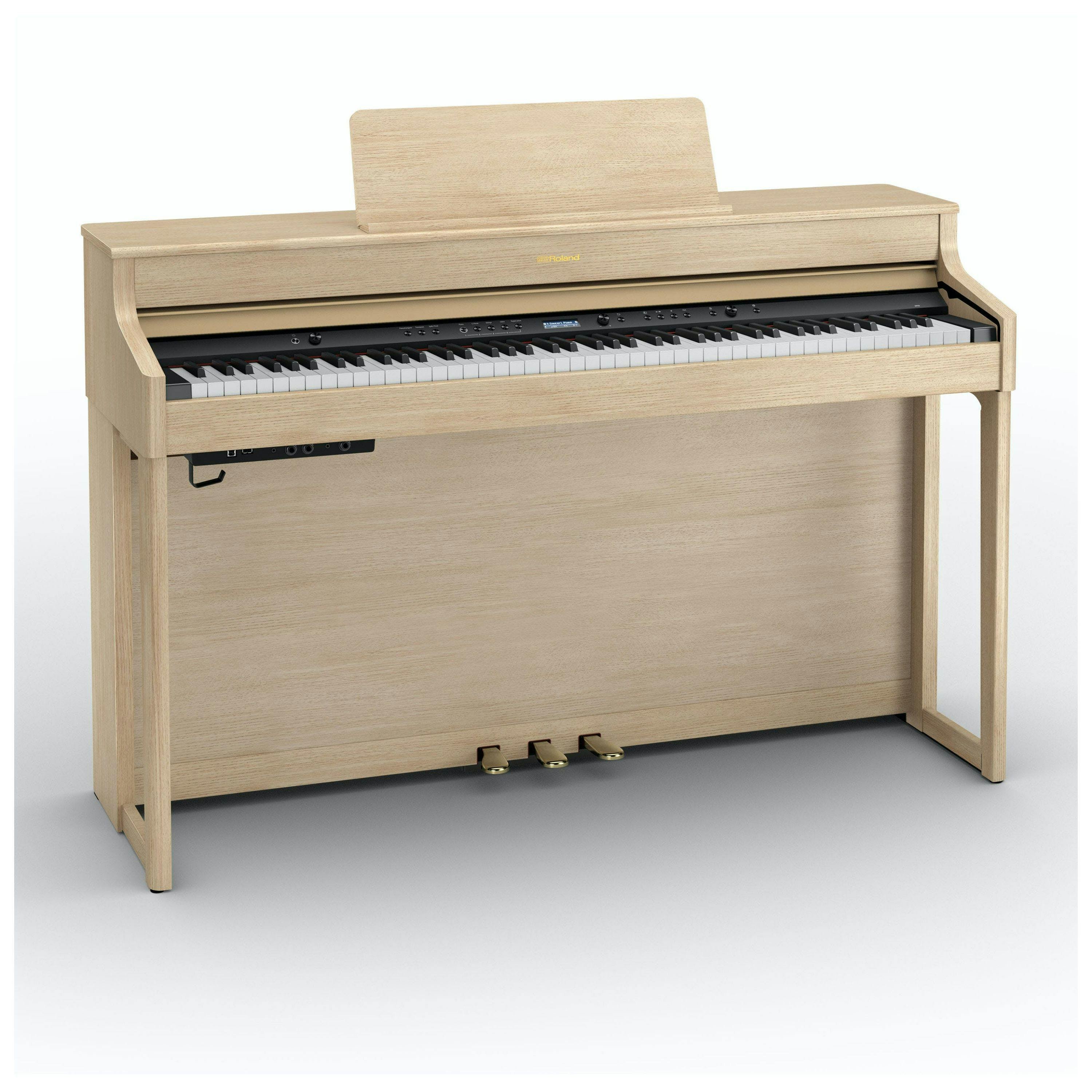 Roland HP702 Digital Piano in Light Oak Bundle - 506521-328966-HP702_LA_Depth.jpg