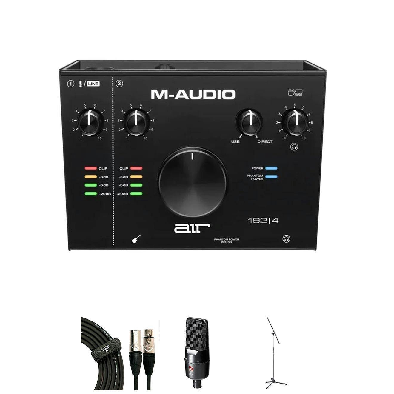 M-Audio AIR 192-4 Bundle with SE Electronics X1A Mic, Stand and XLR Cable - 419665-1606922665956.jpg