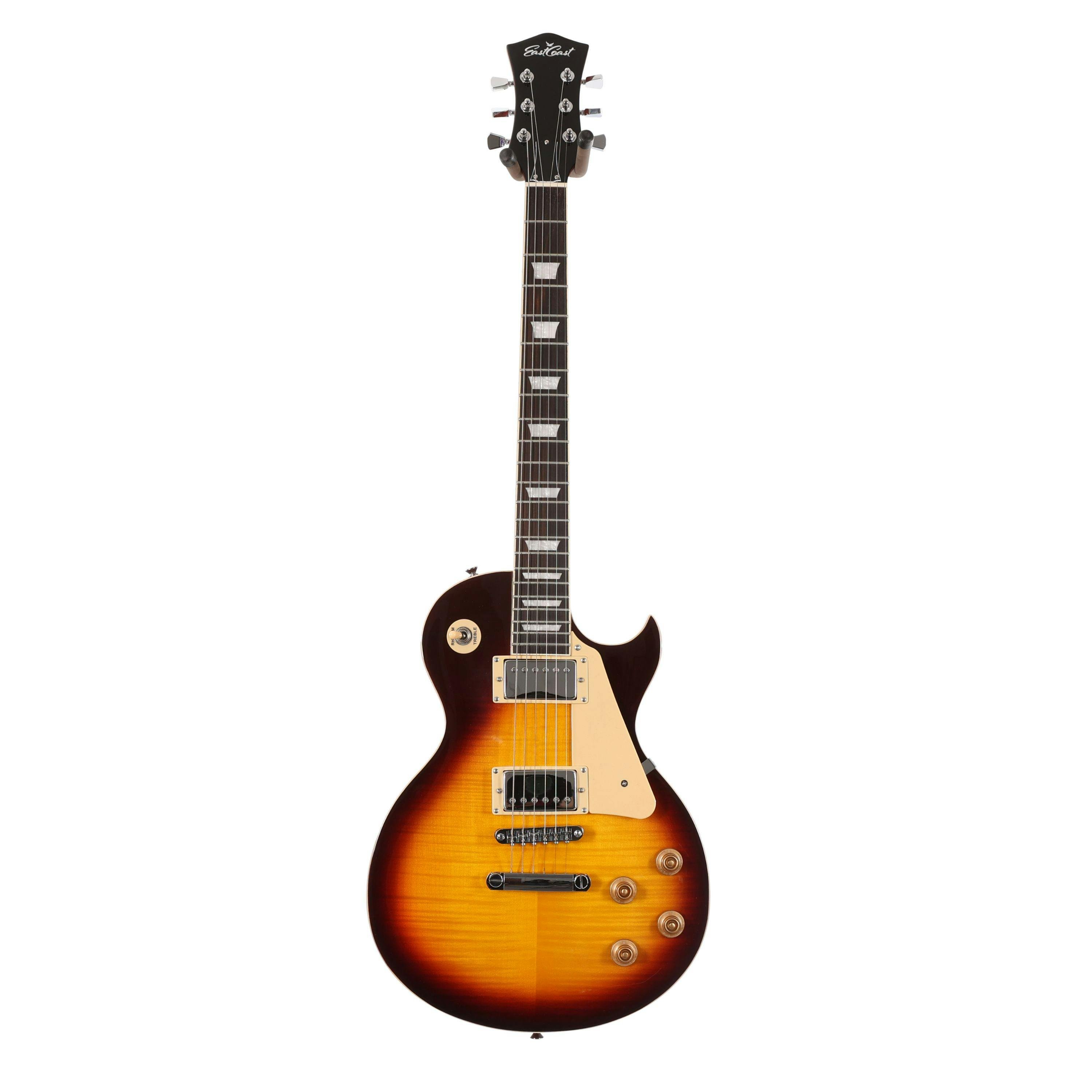 EastCoast L1 Electric Guitar Starter Pack in Vintage Sunburst with 35W Amp & Accessories - 478383-EC-L1-VSB-Front.jpg
