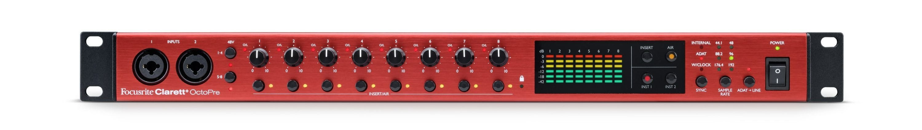 Focusrite Clarett+ OctoPre Eight-Channel ADAT Mic Preamp - 508213-clarettplus-octopre-front-hr.jpg