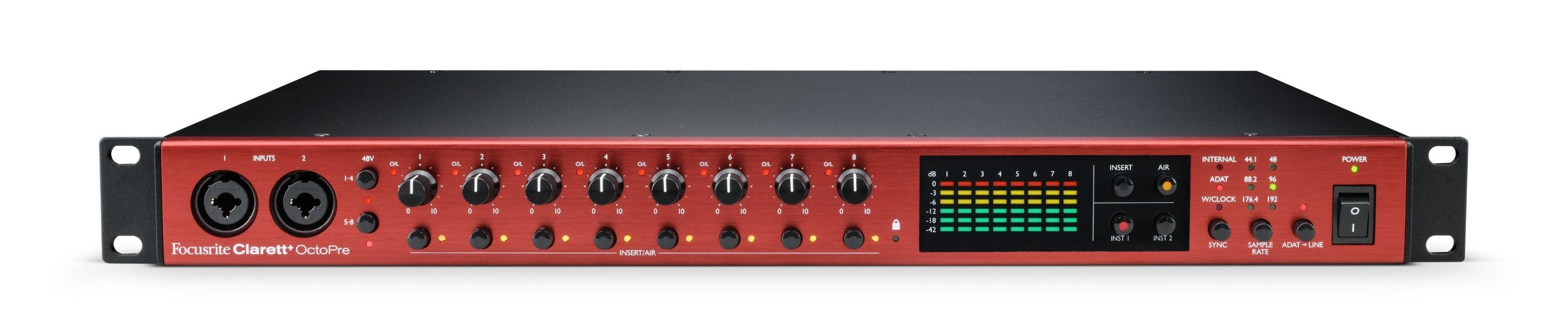 Focusrite Clarett+ OctoPre Eight-Channel ADAT Mic Preamp
