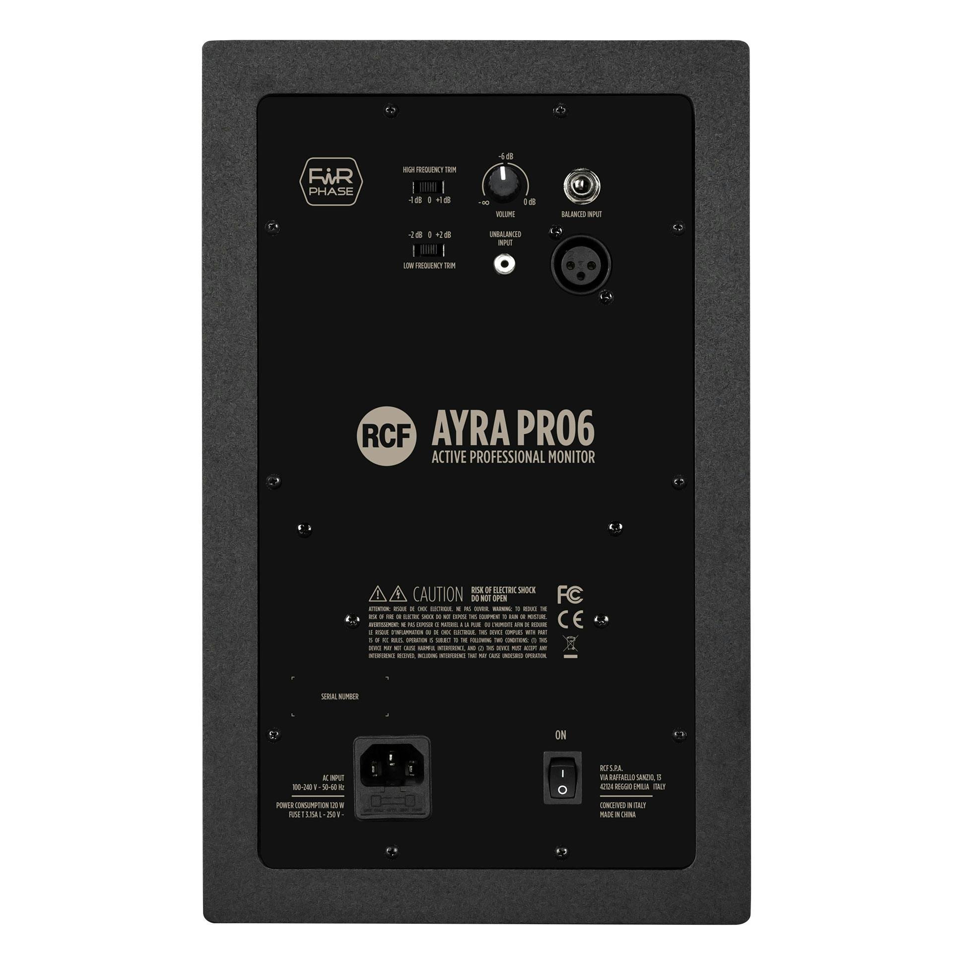 RCF Ayra Pro 6 Studio Monitor Bundle with Stands and Cables - 457776-422654-004_AYRA-PRO-6_BACK.jpg