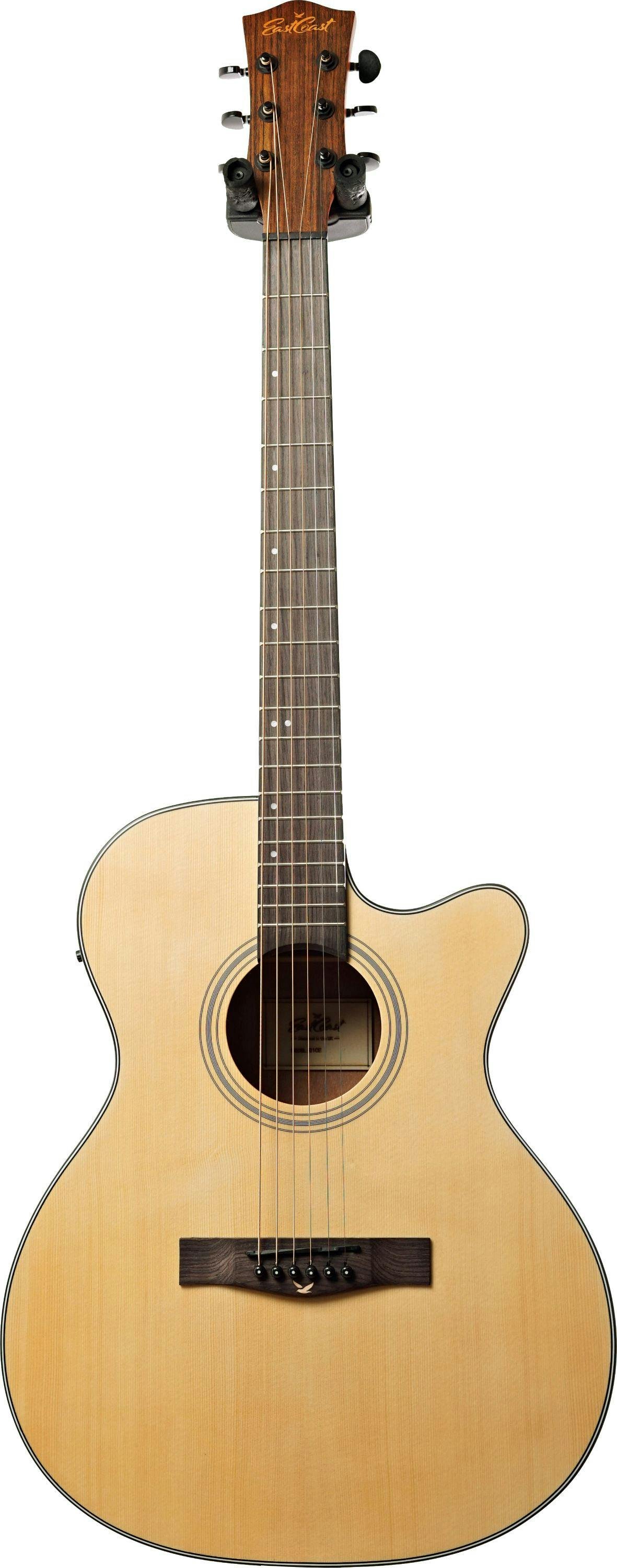 Eastcoast G1CE Grand Auditorium Cutaway Electro-Acoustic Guitar in Satin Natural Starter Pack With Amp - 347386-G1CE Satin Natural Front.jpg