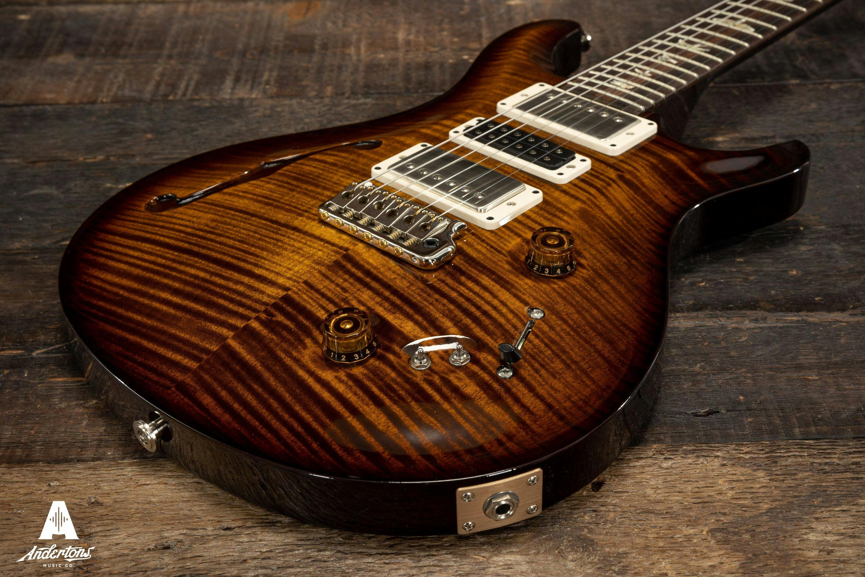 PRS Special Semi-Hollow Electric Guitar in Black Gold Burst - 445772-0316177 (7).jpg