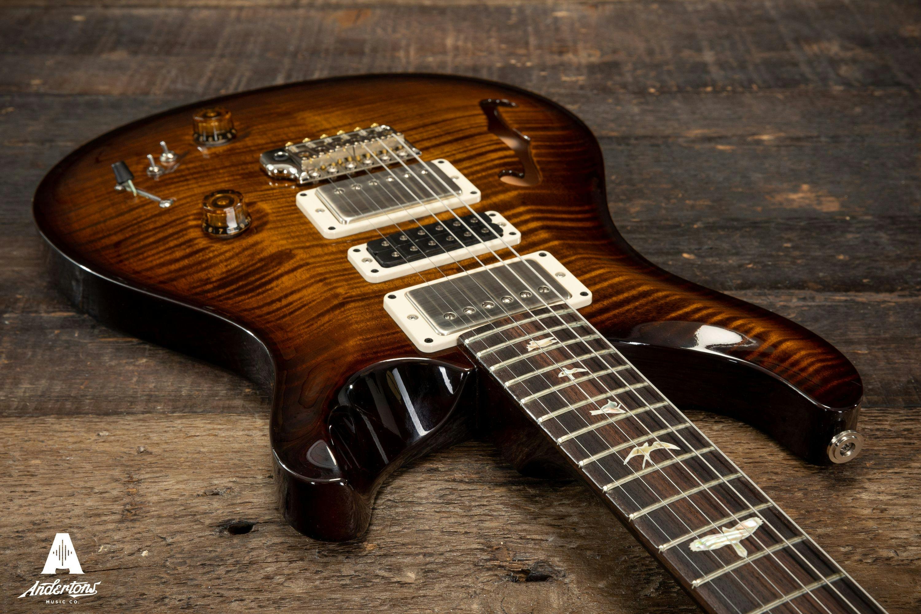 PRS Special Semi-Hollow Electric Guitar in Black Gold Burst - 445778-0316177 (13).jpg
