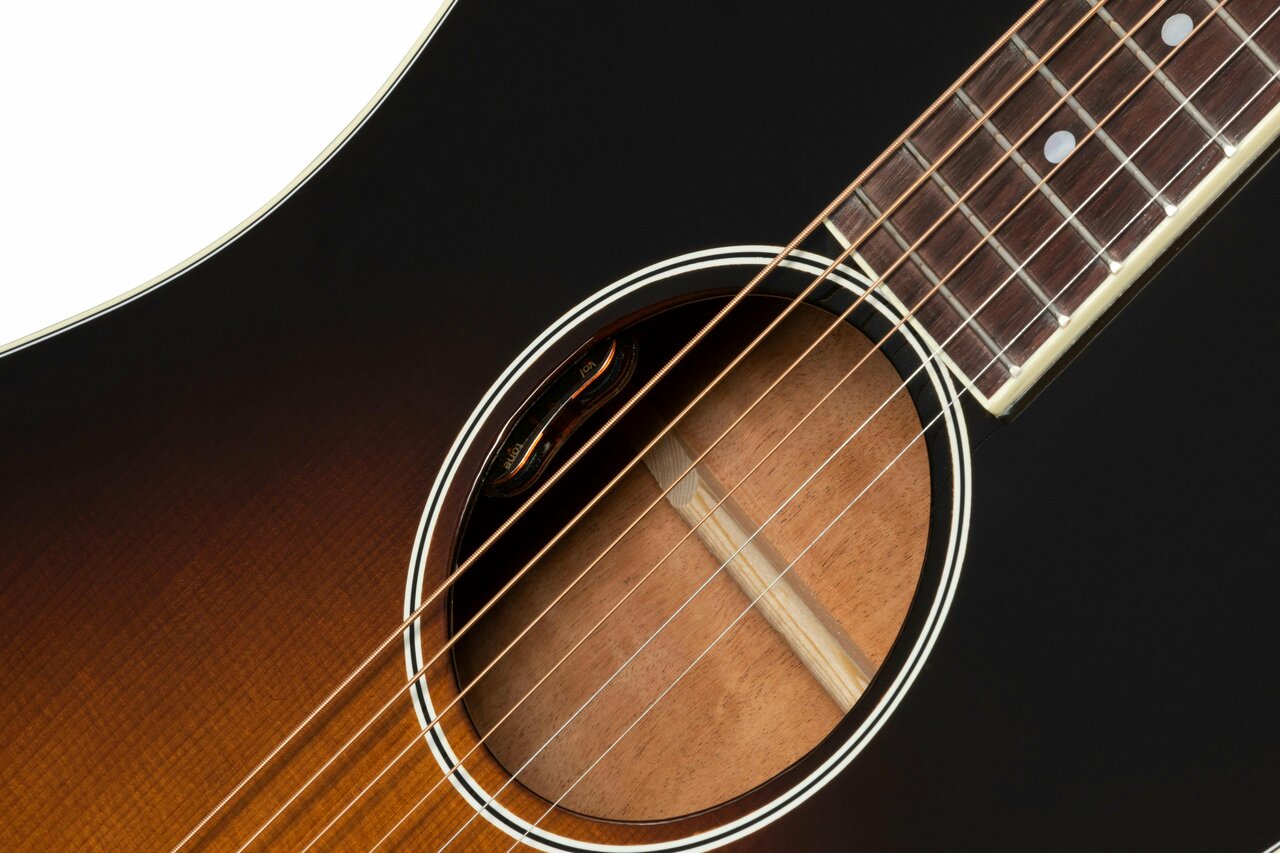 Gibson Custom Shop Keb' Mo' Signature "3.0" 12-Fret J-45 Electro Acoustic Guitar in Vintage Sunburst - AMRSKMVS-Gibson-Acoustic-Keb-Mo-12-Fret-J-45-Soundhole.jpg