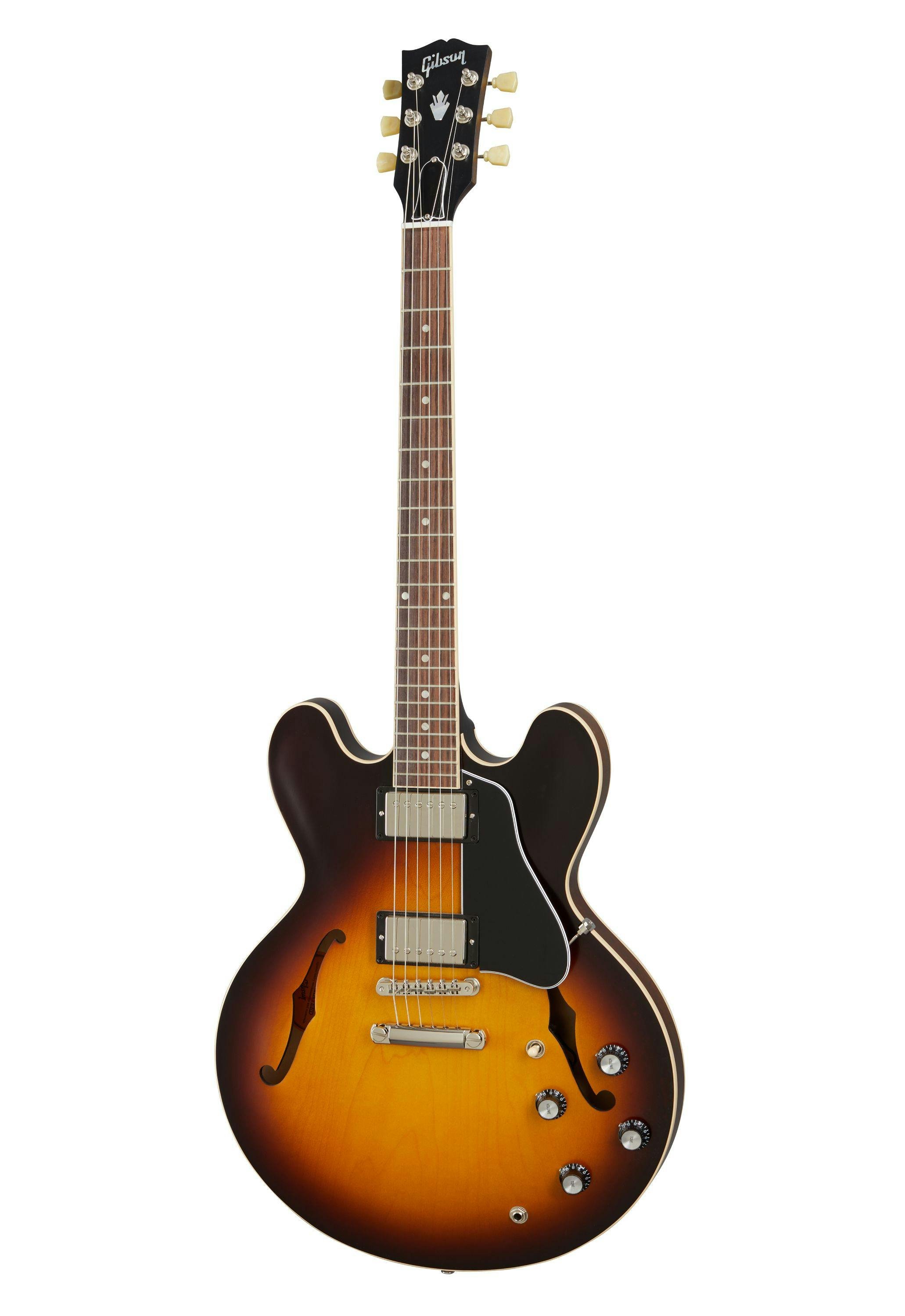 Gibson ES-335 Semi-Hollow Electric Guitar in Satin Vintage Burst - 374586-ES-335 Satin Burst Front.jpg