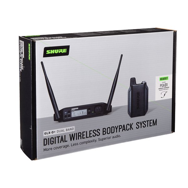 B Stock : Shure GLX-D+ Dual Band Wireless Headset System and PGA31 and GLXD4+ Tabletop Receiver 0001 - GLXD14PLUSUKPGA31Z4-GLXD14Plus_PGA31_Dual-Band_Packaging.jpg