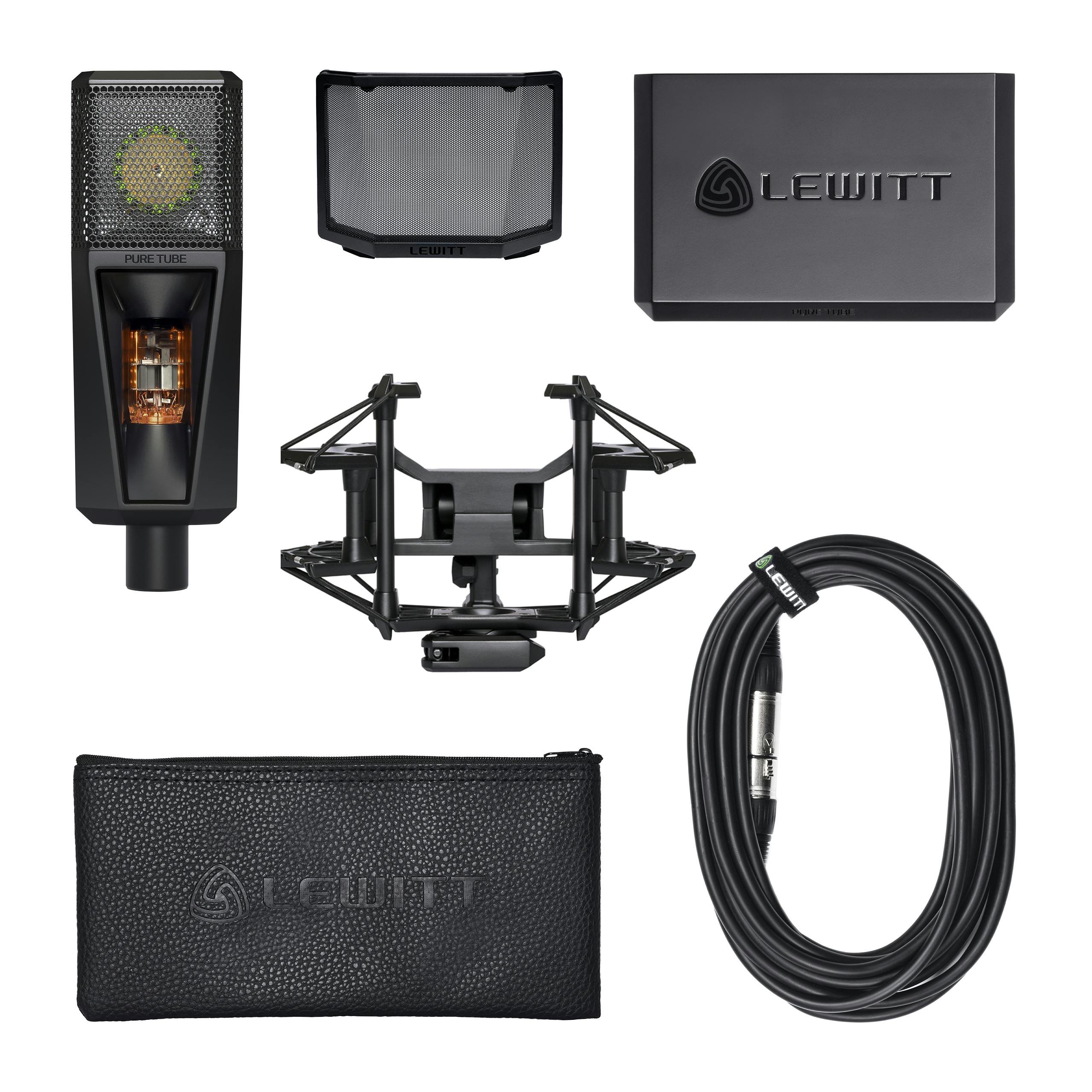 Lewitt Pure Tube Studio Set (PSU, Shockmount, Pop Filter, Transport Case) - PURETUBE-STUDIO-Lewitt-Puretube-Microphone-Valve-Set.jpg