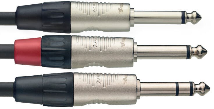 Stagg N series Y-cable, jack/jack (m/m), stereo/mono, 3 m (10inch) - NYC3PS2PR-Stagg_N-Series_Y-Cable_Front.jpg