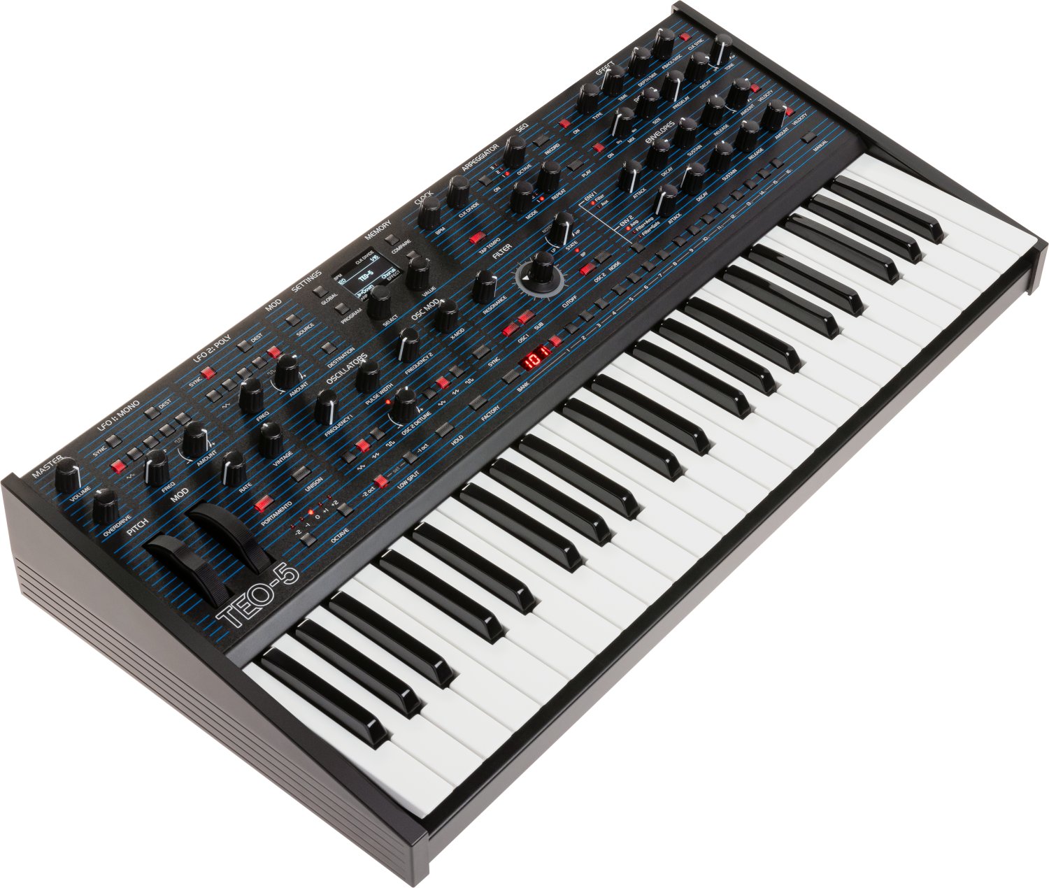 Oberheim TEO-5 Analog Synthesizer - TEO5_3-4Rt_7657_transparent_HiRes.jpg