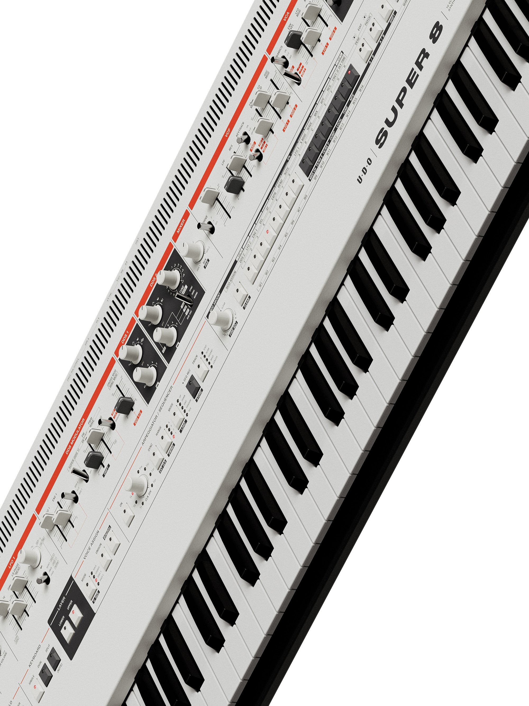 UDO Super 8 Polyphonic Bi-Timbral Analog-Hybrid Synth - UDOSUPER8_Analogue_Synth_Superangle.jpg