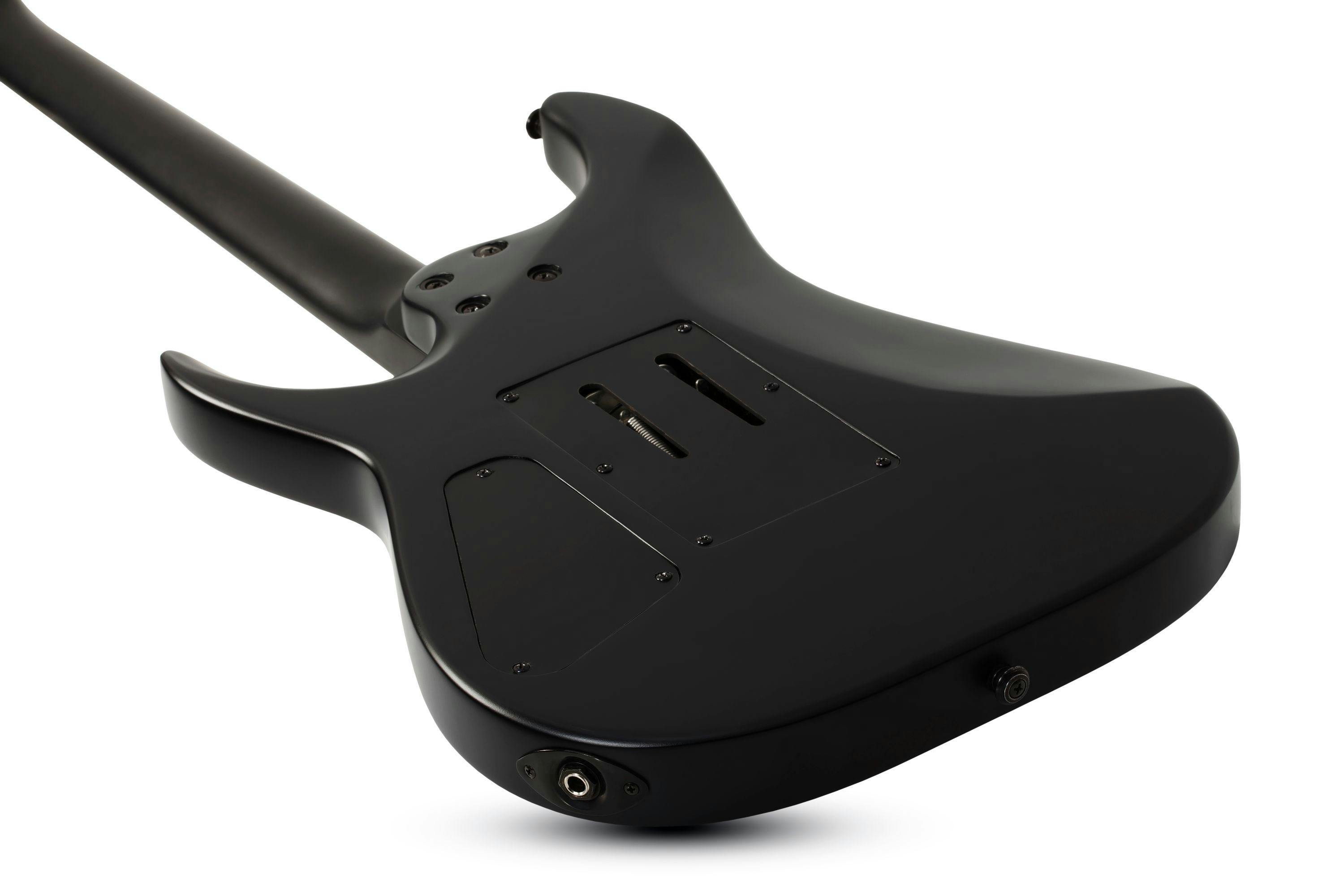 Schecter Damien 6 FR in Satin Black - 428867-DAMIEN-6 FR SBK 2471 BACK LAYING.jpg