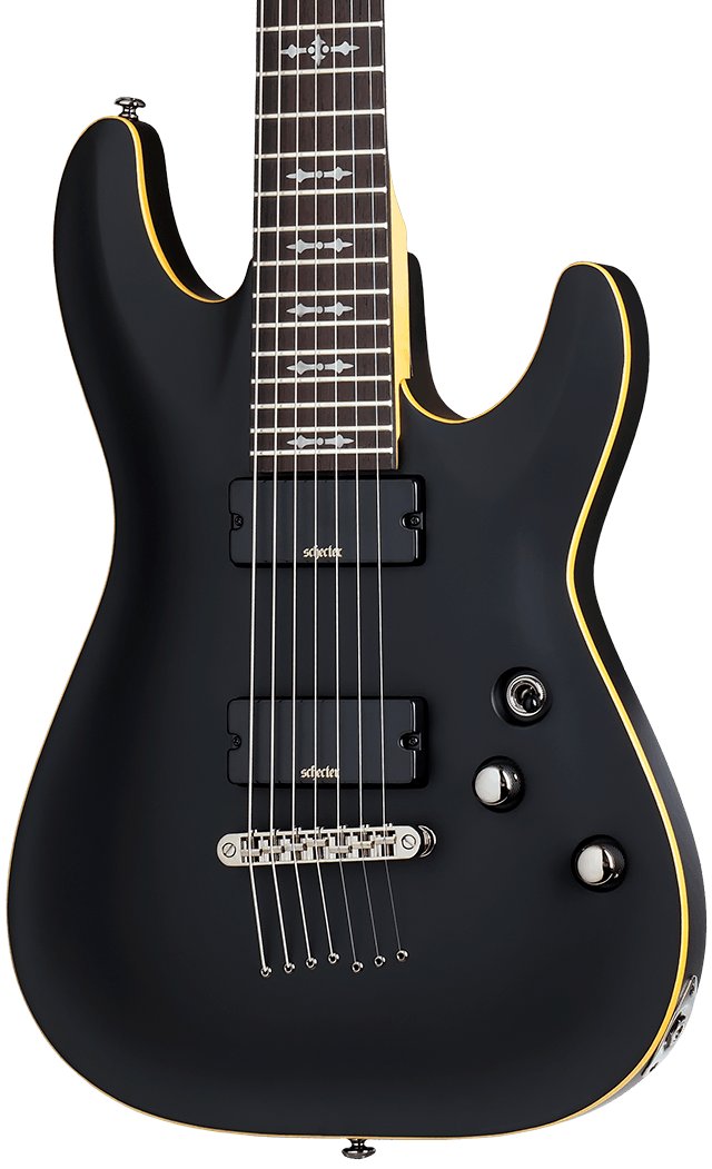 Schecter Demon-7 Aged Black Satin - 471037-Schecter Demon-7 Electric Guitar in Aged Black Satin.jpg