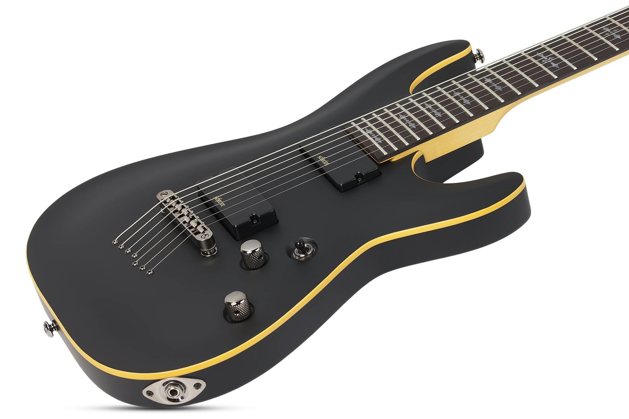 Schecter Demon-7 Aged Black Satin - 471040-Schecter Demon-7 Electric Guitar in Aged Black Satin 4.jpg