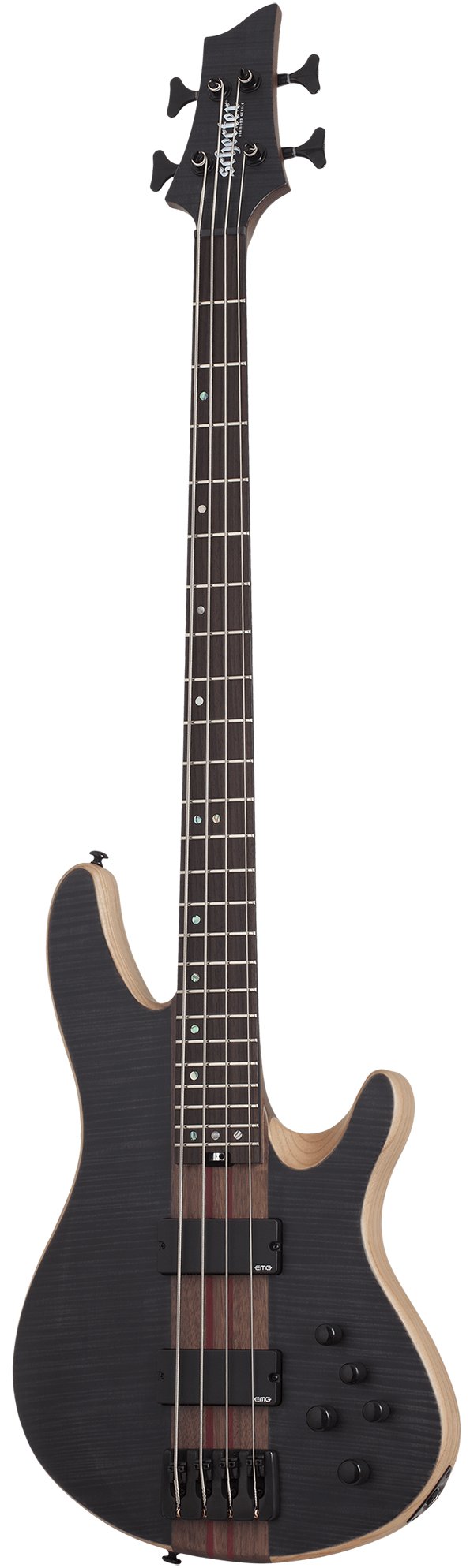 Schecter Signature Charles Berthoud CB-4 See Thru Black Satin Bass Guitar - SCH-BAS-2871-Schecter-Signature-Charles-Berthoud-CB-4-See-Thru-Black-Satin-Bass-Guitar-Front.jpg