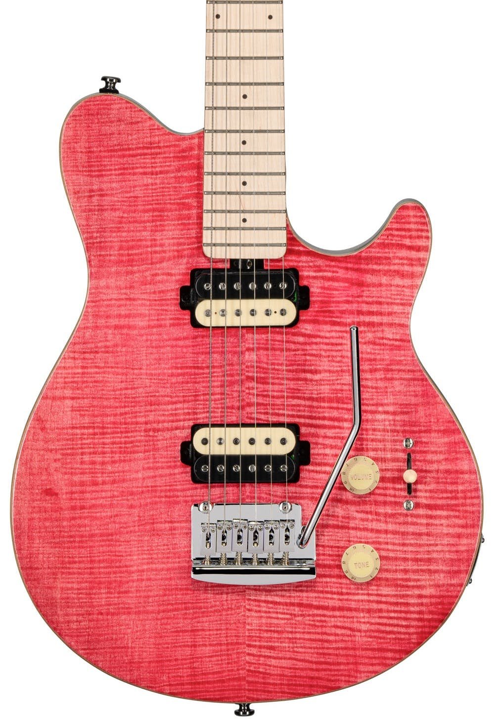 Sterling by Music Man Sub Axis AX3FM Flame Maple Top in Stain Pink - AX3FMSTPM1-ST-AX3FM-STP-M1-FRONT-BODY.jpg