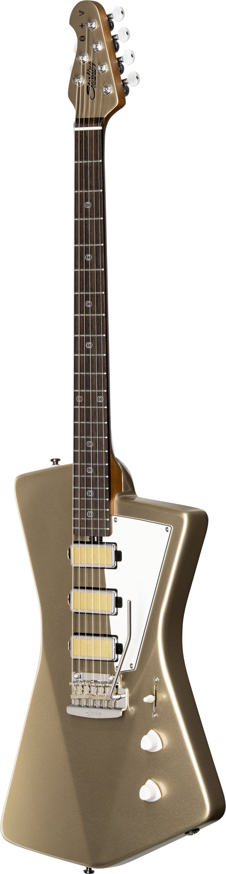 Sterling by Music Man St Vincent Goldie Electric Guitar in Cashmere - GOLDIECSHR2-Sterling-By-Music-Man-St-Vincent-Goldie-Cashmere-Angle.jpg