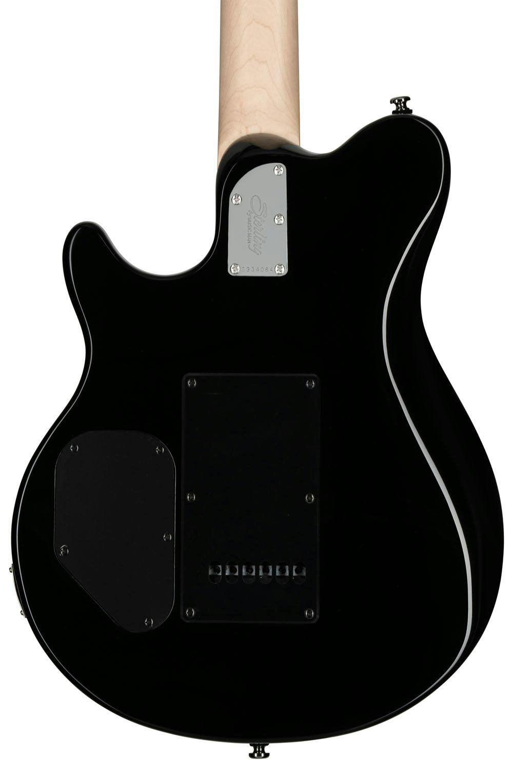 Sterling by Music Man Sub Axis AX3FM Flame Maple Top in Trans Black - AX3FMTBKM1-ST-AX3FM-TBK-M1-REAR-BODY.jpg