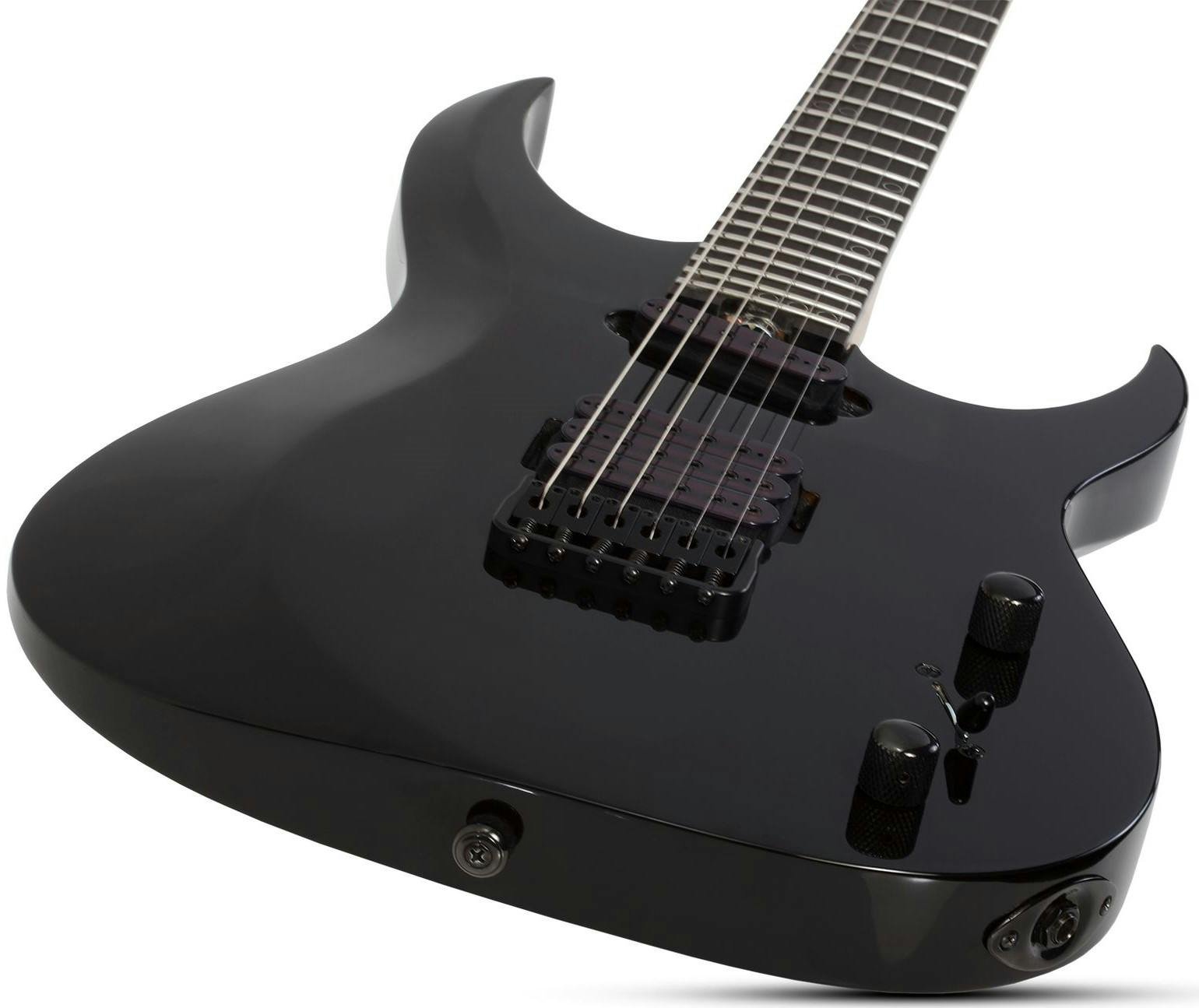 Schecter Sunset-6 Triad Gloss Black - SCH-GTR-2574-Schecter-Sunset-6-Triad-Gloss-Black-Front-Bridge.jpg