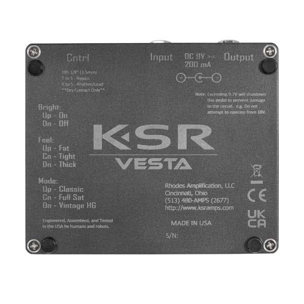 KSR Vesta 3 Channel 80s 90s Preamp Pedal - KSR-VESTA-ksr-vesta-rear.jpg