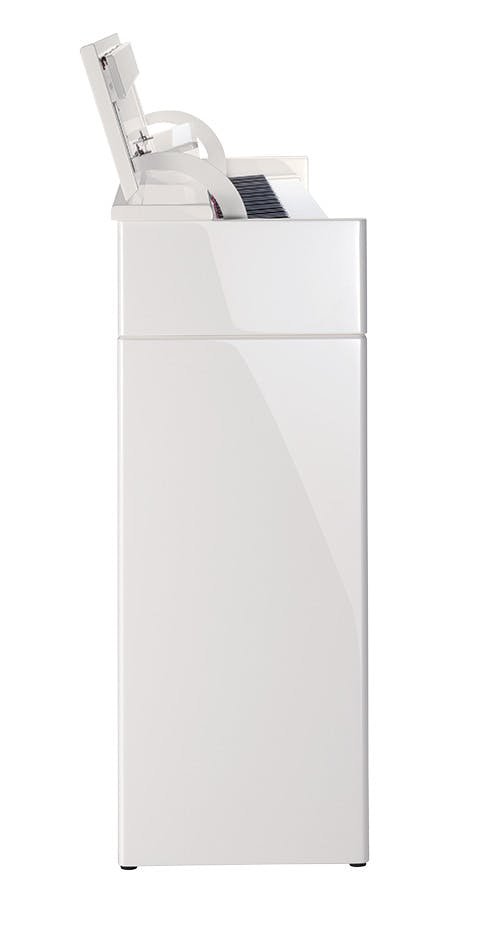 Roland DP603 Upright Digital Home Piano in Polished White - 120841-DP603_PW-Side_Open.jpg