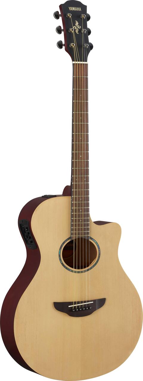Yamaha APX600M Electro Acoustic Guitar in Matte Finish Natural Satin - GAPX600MNS-Angle.jpg