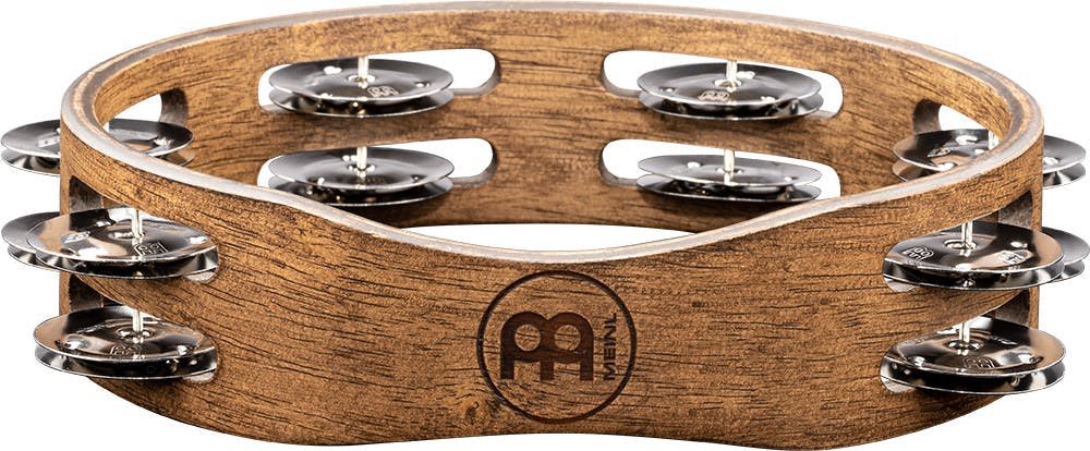 Meinl Compact Tambourine Double Row Stainless Steel Jingles Walnut Brown - CTA2WB-CTA2WB_2.jpg