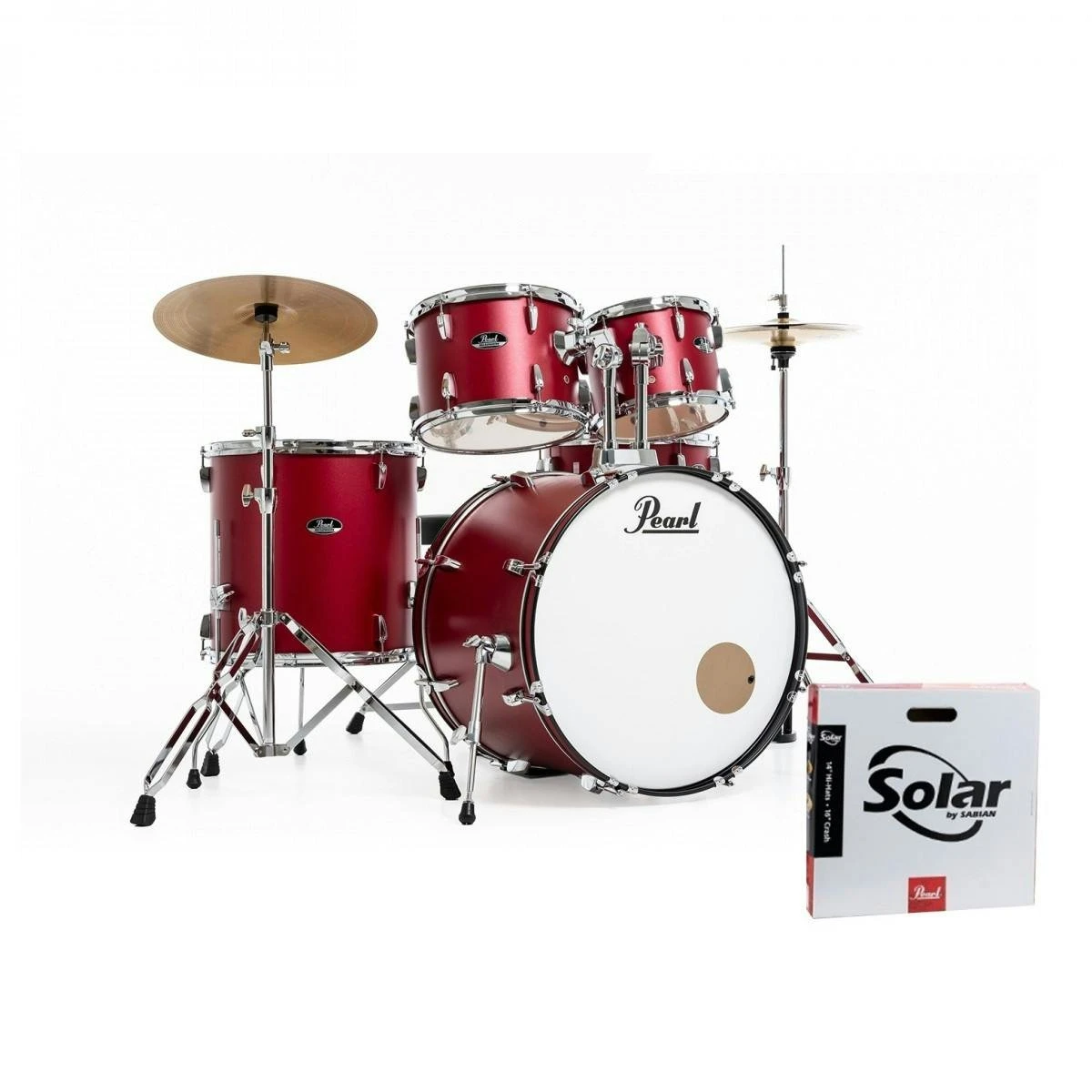Pearl Roadshow 20" Acoustic Drum Kit in Matte Red - RS505CC747-RS505CC747.jpg