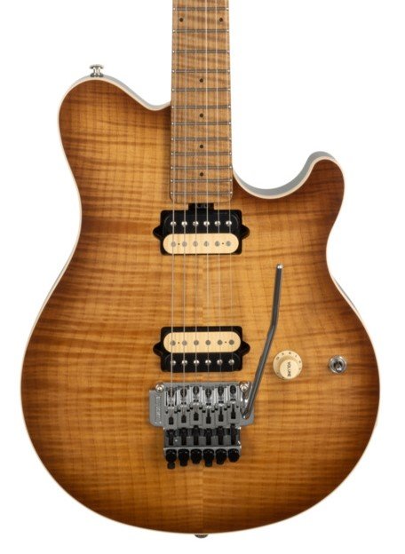 Music Man Axis - Honey Pot Flame Top (satin) - Roasted Figured Maple Neck & fretboard - Chrome Hardware - 300-DLF-R1-00-MB-CR_00.jpg