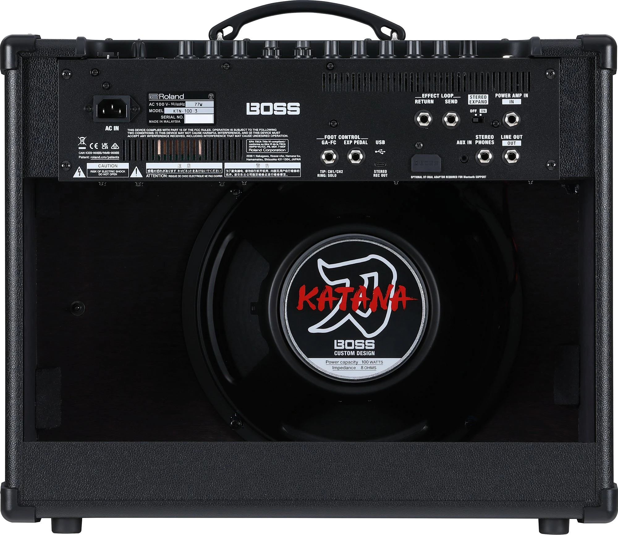 Boss Katana 100 Gen 3 100w Guitar Amp Combo - KTN-100 3_rear.jpg