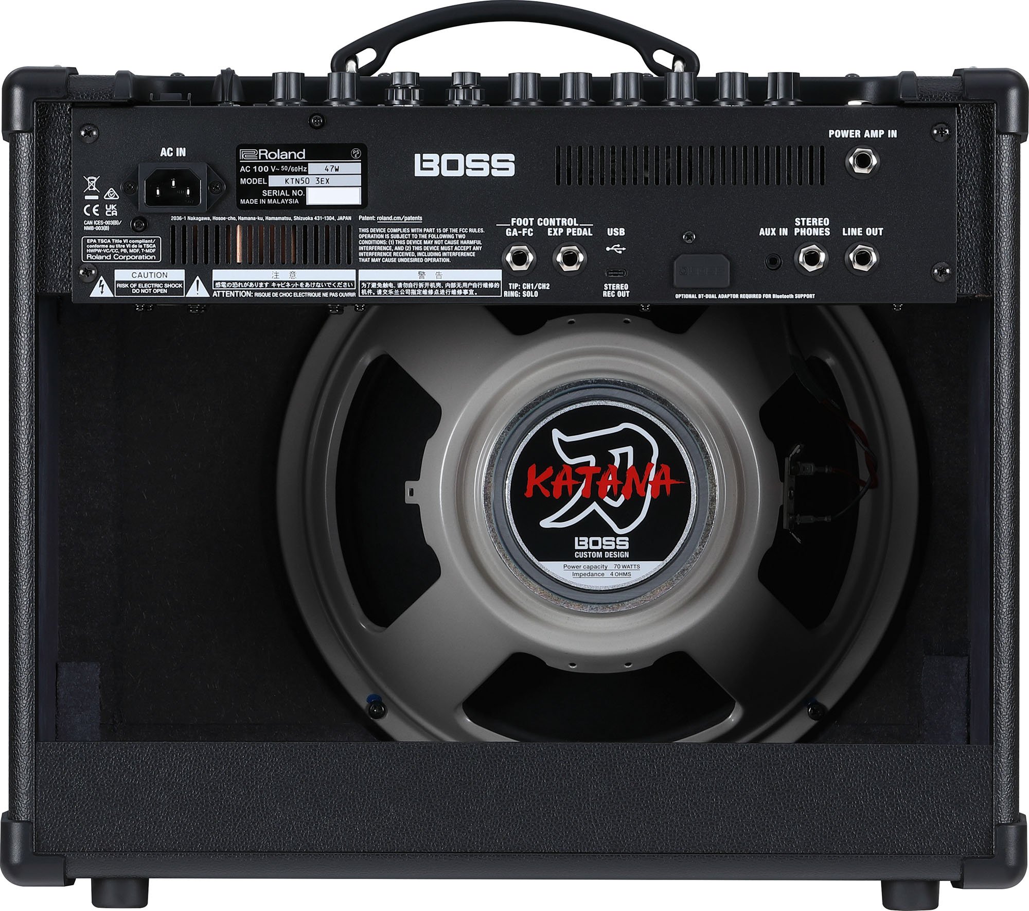 Boss Katana 50 EX Gen 3 50w Guitar Amp Combo - KTN-50 3EX_rear.jpg