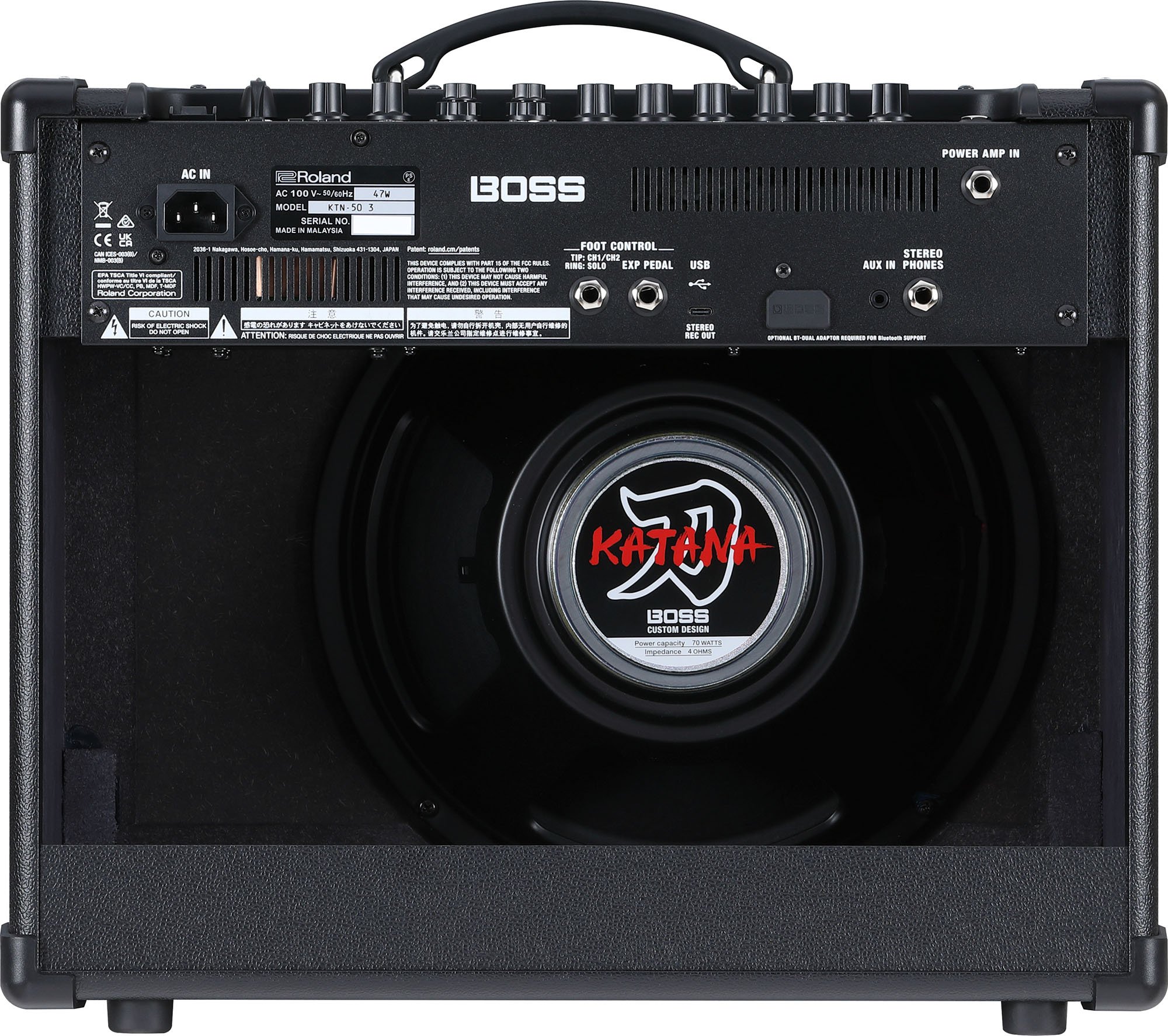 Boss Katana 50 Gen 3 50w Guitar Amp Combo - KTN-50 3_rear.jpg
