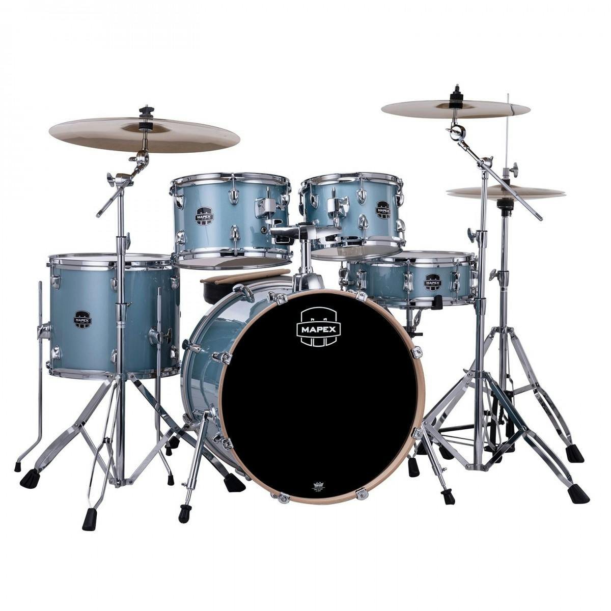 Mapex Venus 22" Acoustic Drum Kit in Aqua Blue Sparkle  - VE5295FTC-VJ-VE5295FTC-VJ_Front.jpg