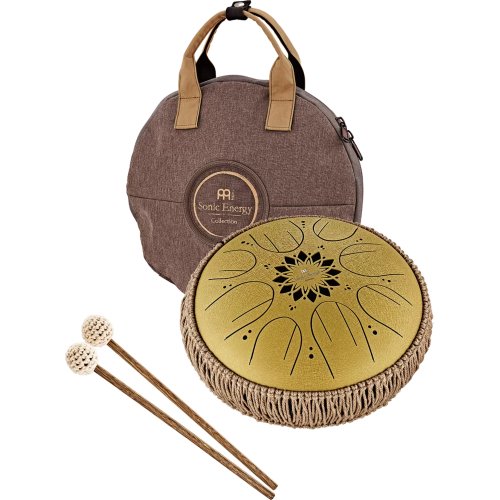 Meinl Sonic Energy 10in Medium Octave Steel Tongue Drum C Major 8 Notes 432 Hz Gold - MOSTD3G_web_detail_02.jpg
