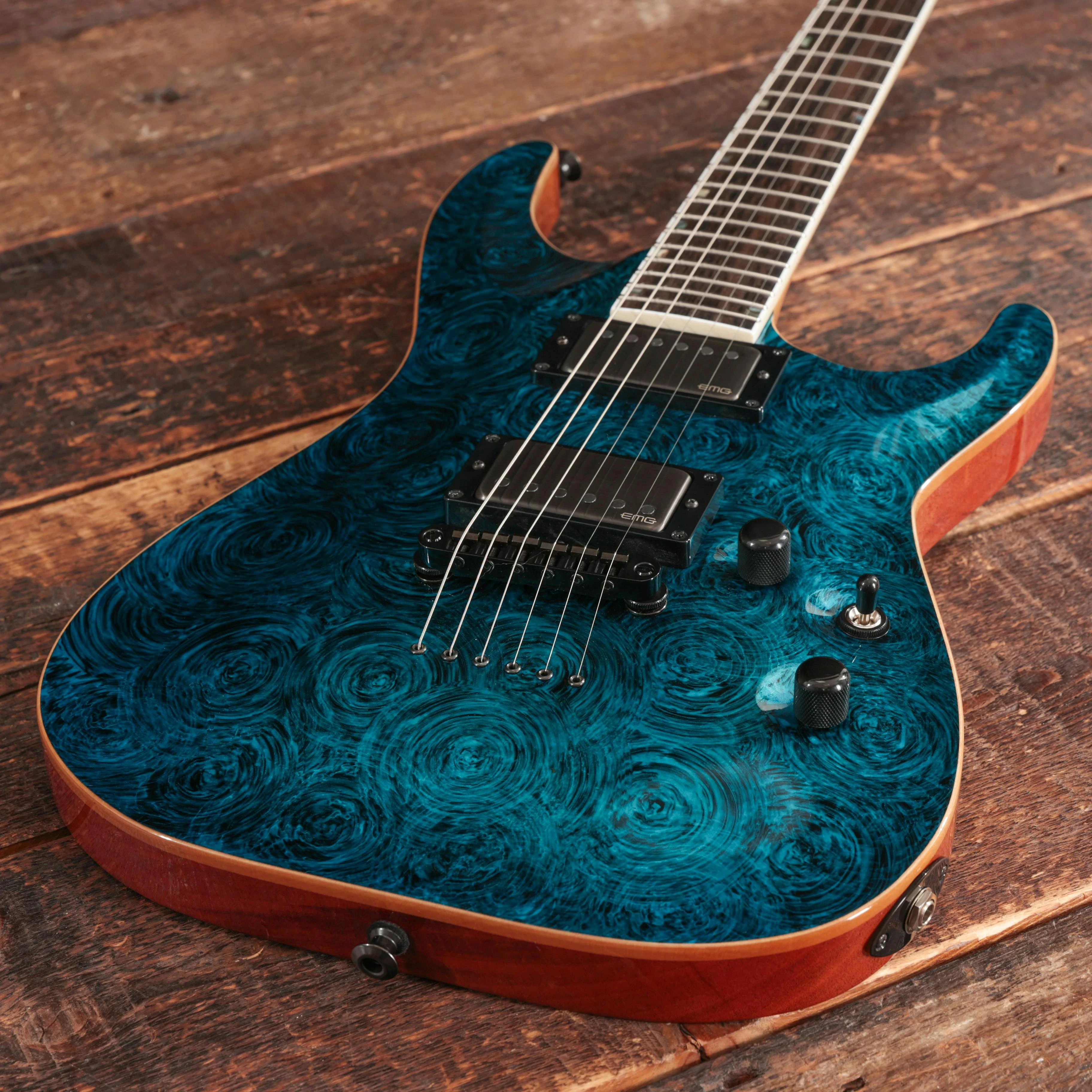 ESP USA Horizon II Electric Guitar in Teal Marble - HORIITM-US23063-(7).jpg