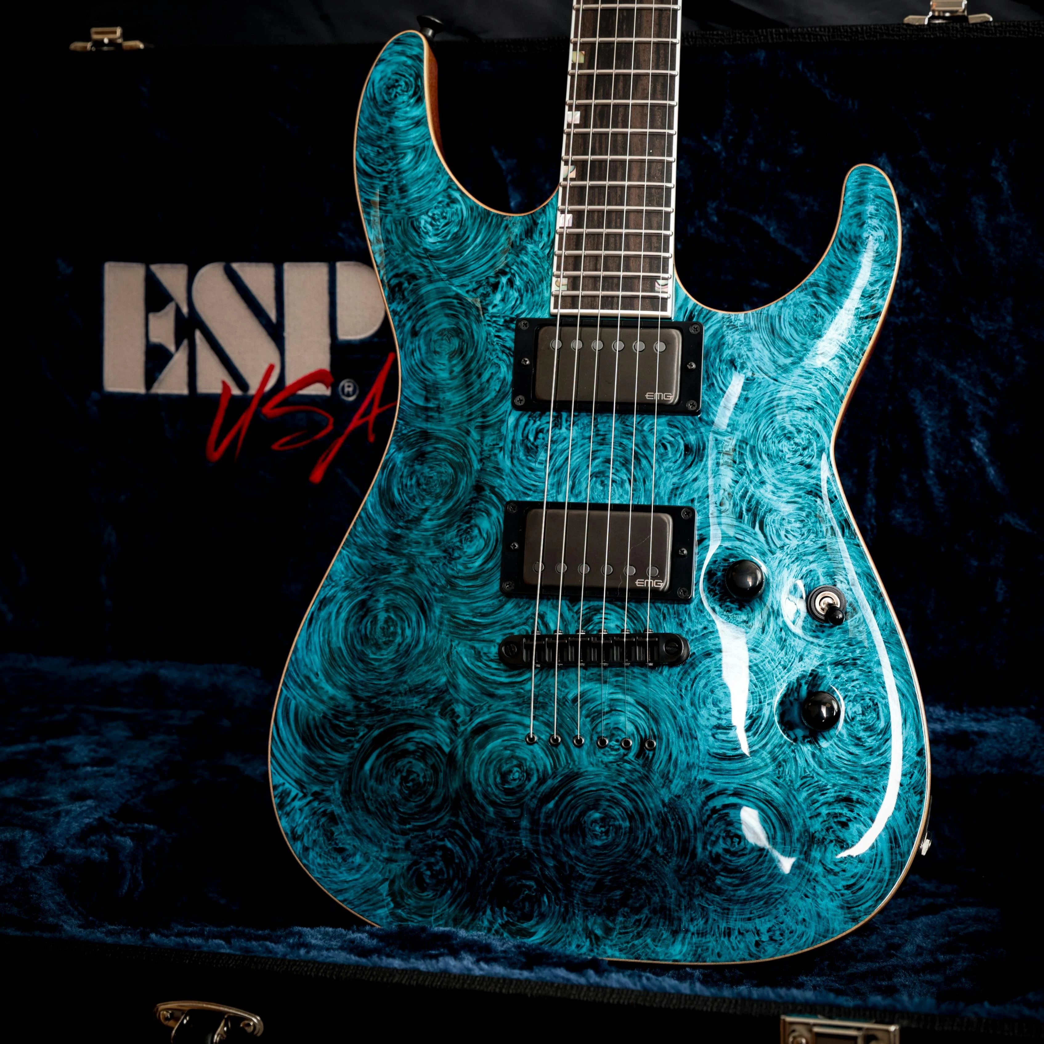 ESP USA Horizon II Electric Guitar in Teal Marble - HORIITM-US23063-(18).jpg