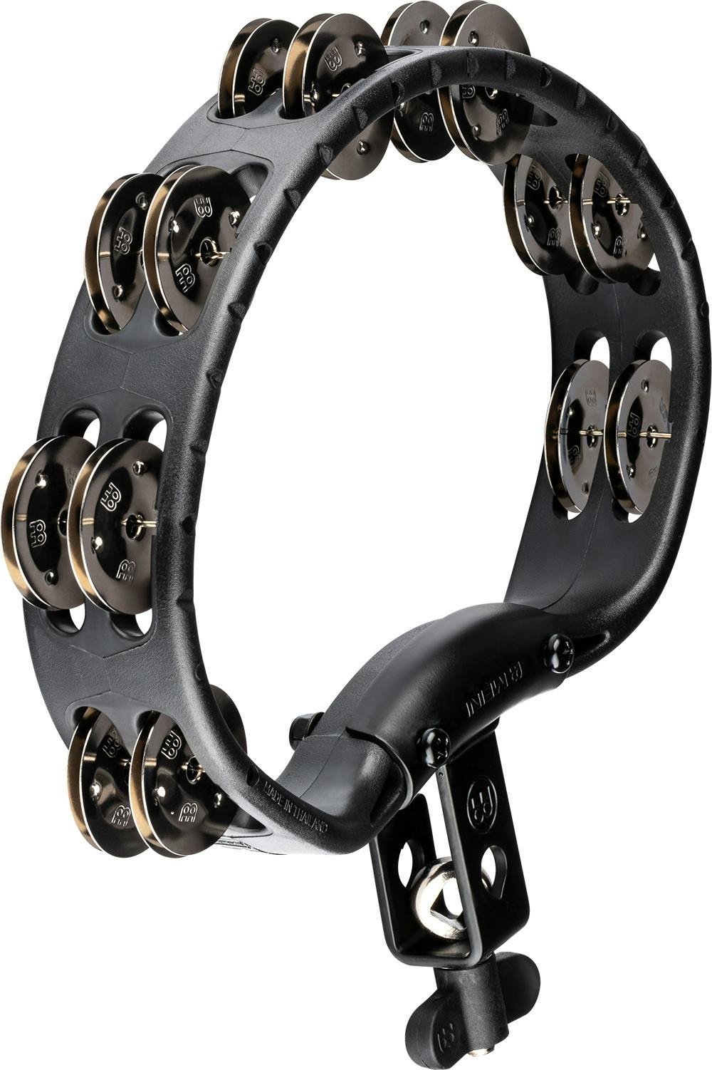 Meinl Headliner Series Double Row Mountable Tambourine Stainless Steel Jingles Black - HTMT2BK-HTMT2BK.jpg